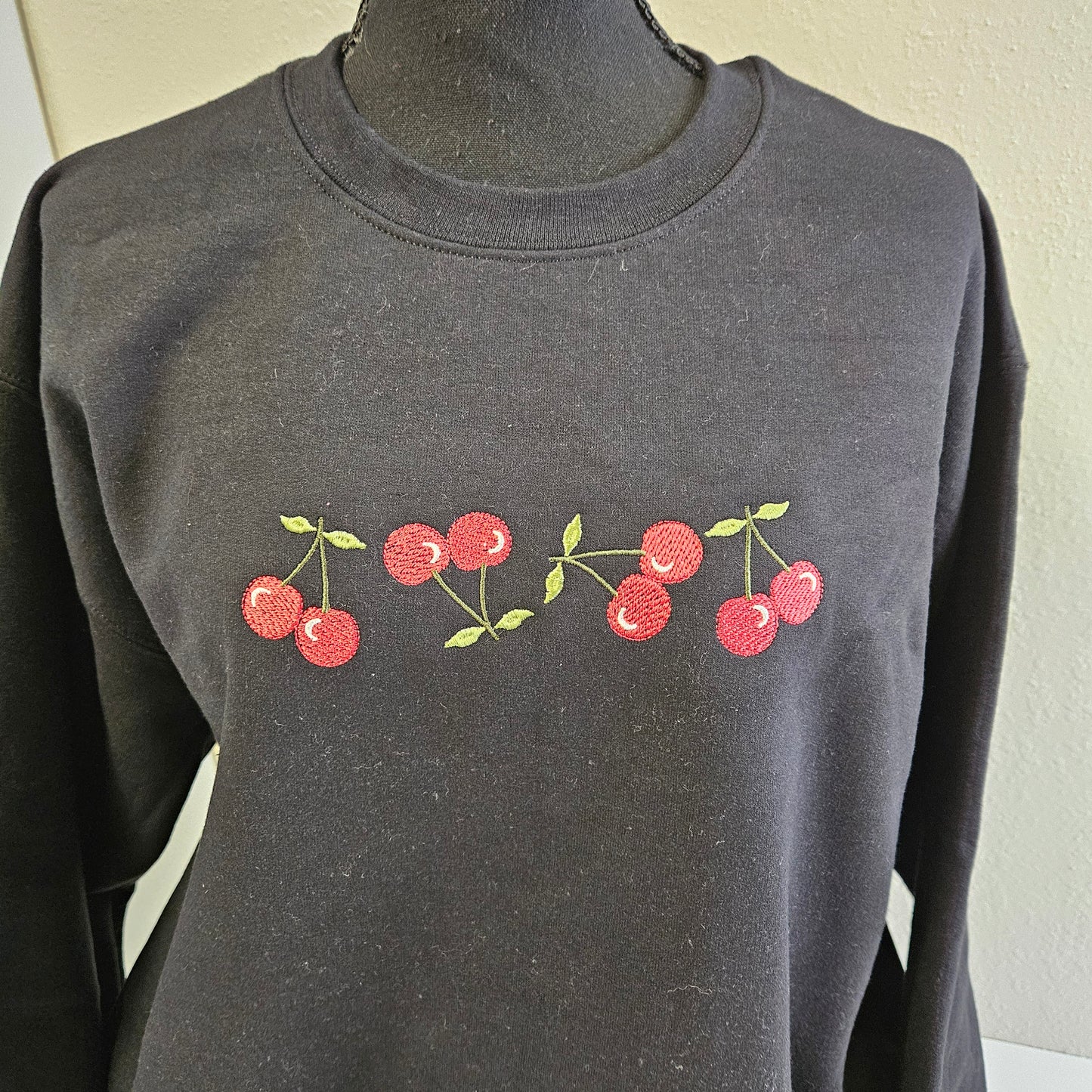 Embroidered Cherries Sweatshirt Mother's Day Sweater Gift Soft Comfy Pullover Present Unisex Hoodie Custom Crewneck