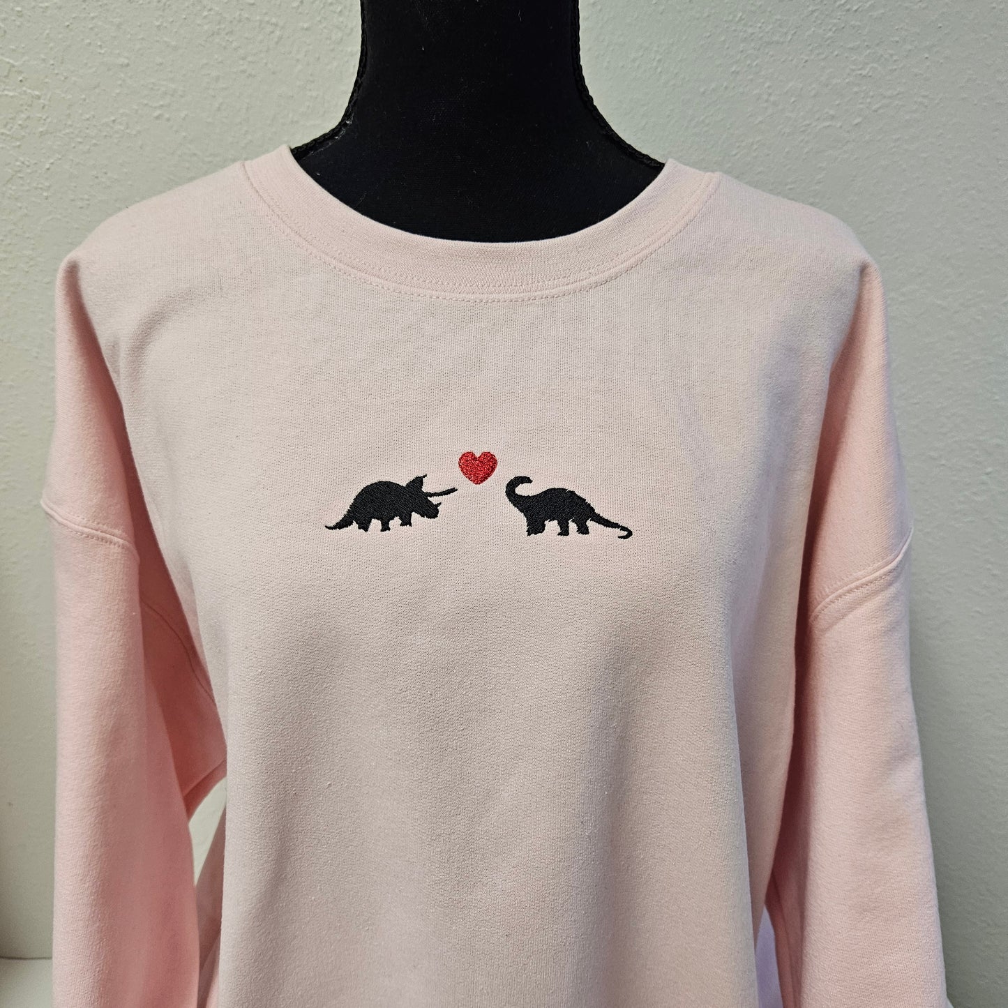 Embroidered Sweatshirt Dinosaurs Heart Mother's Day Sweater Gift Soft Comfy Pullover Present Unisex Hoodie Custom Crewneck