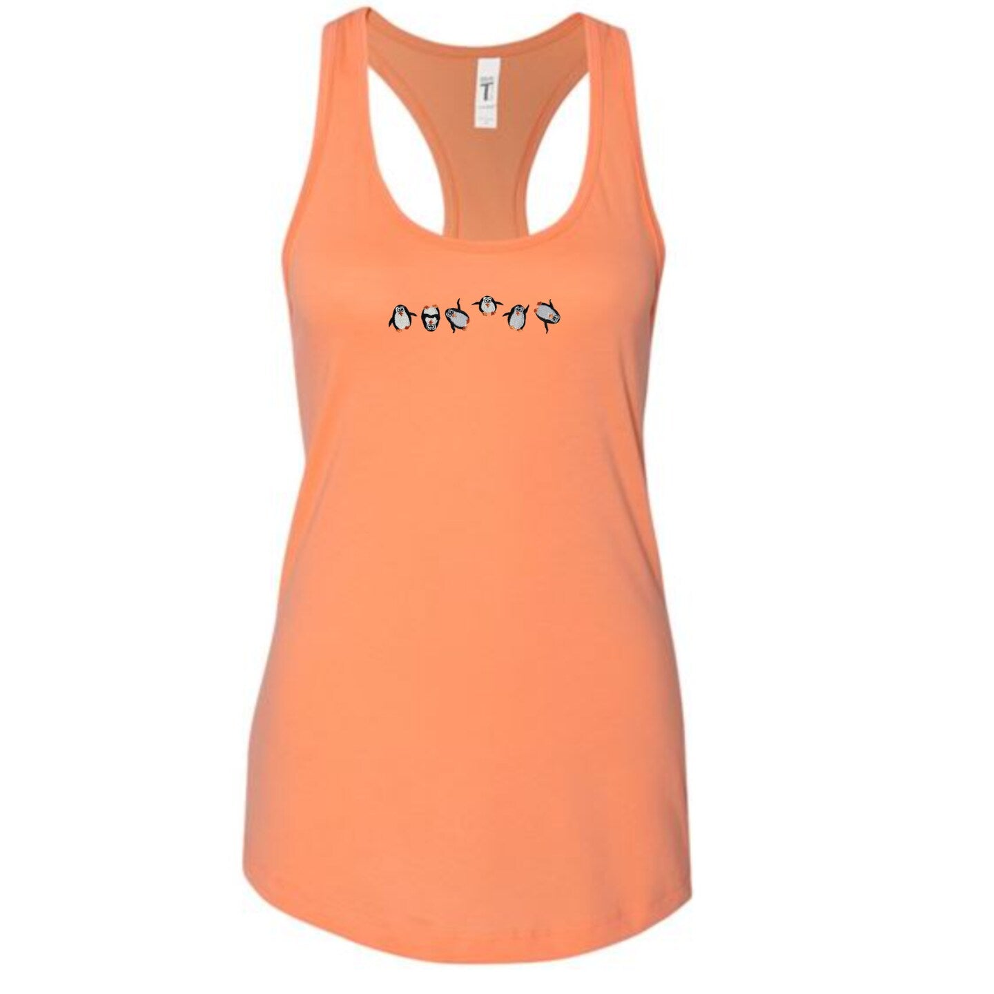 Embroidered Penguins Tank Top Womens Tank Shirt Gift Unisex Comfy Pullover Shirt Teen Present Embroidered Custom Crewneck Tank Top for Mom