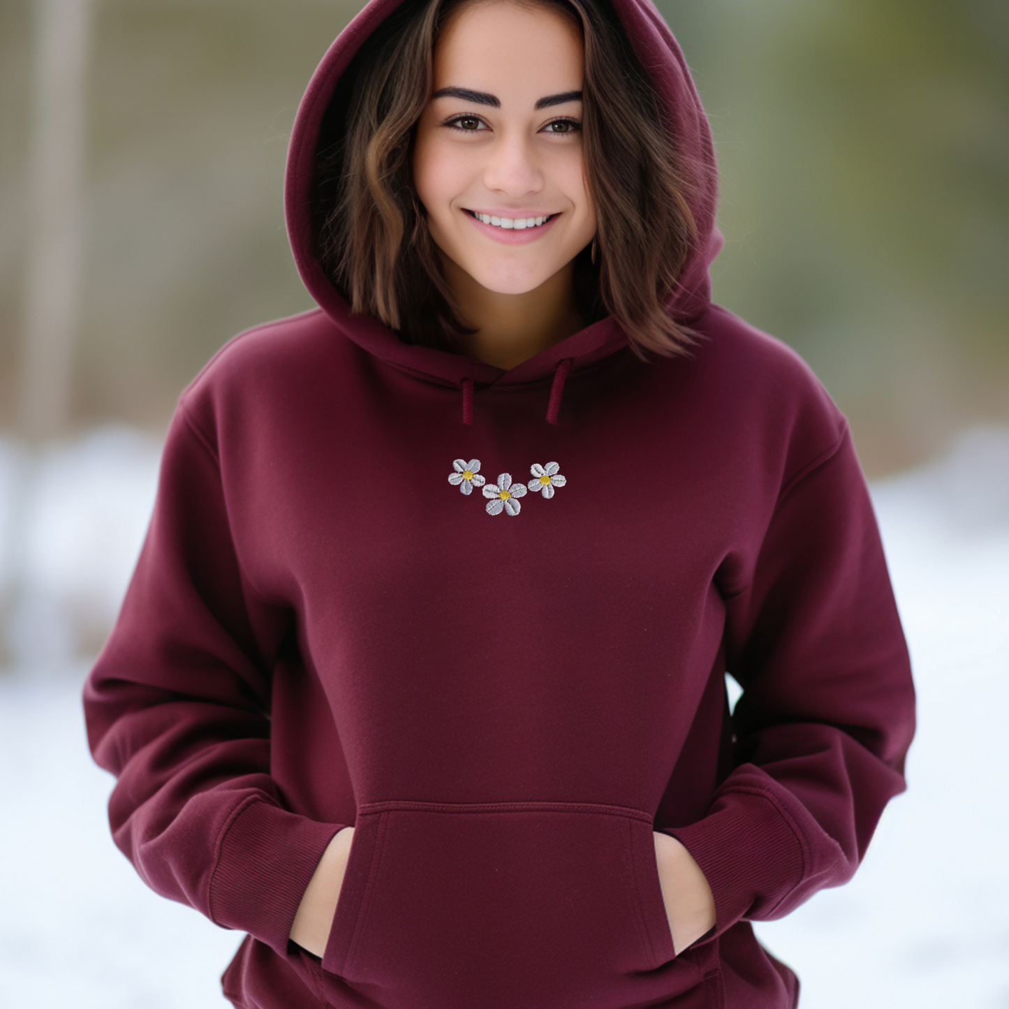 Embroidered Daisy Sweatshirt Gardner Sweater Gift Comfy Pullover Unisex Hoodie Embroidered Custom Crewneck Sweatshirt for Women