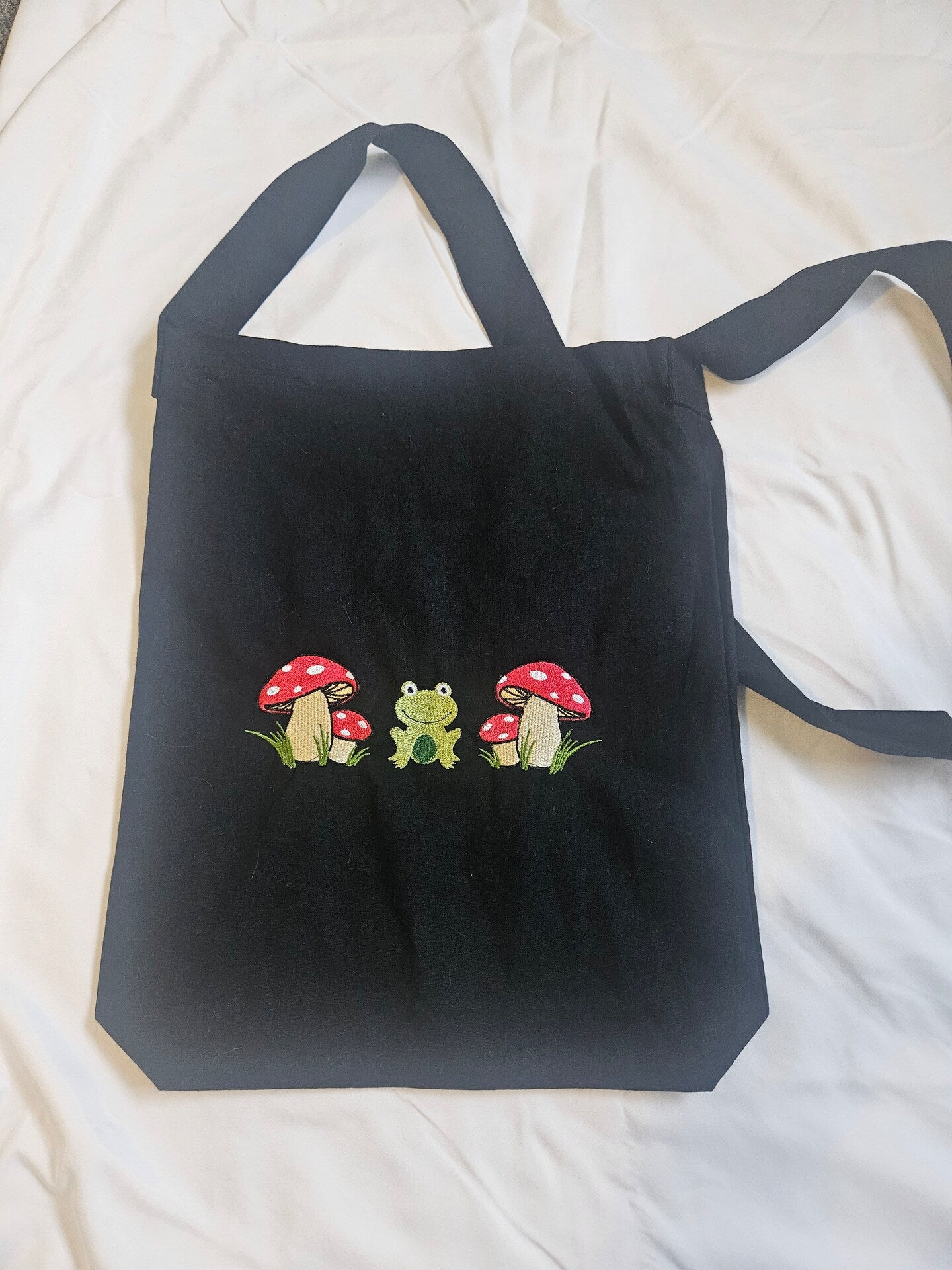 Embroidered Canvas Sling Tote Reusable Grocery Sack Custom Shopping Bag Canvas Book Tote Mother's Day Gift Present for Reader