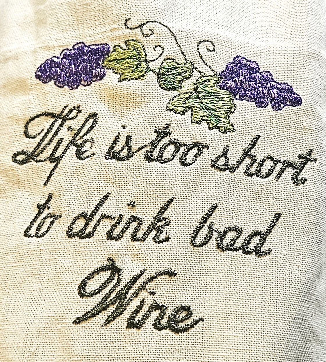 Embroidered Canvas Drawstring Wine Tote Housewarming Wine Bag Gift Mother's Day Wine Sack Present Thank You Gift (Copy)
