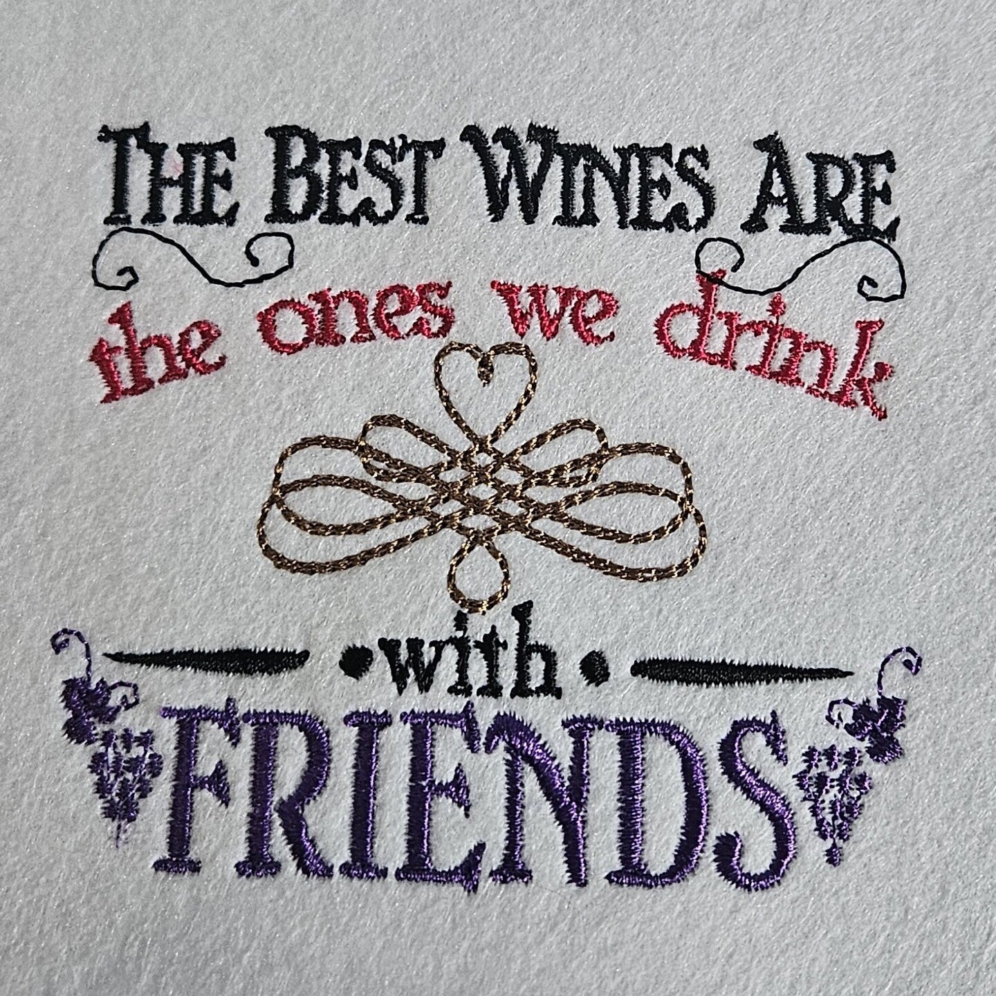Embroidered Canvas Drawstring Wine Tote Housewarming Wine Bag Gift Mother's Day Wine Sack Present Thank You Gift Wine Statements