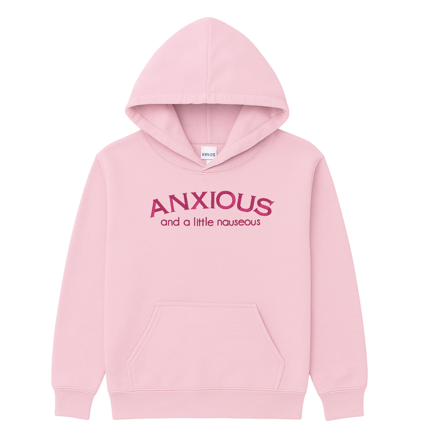Anxious Embroidered Sweatshirt | Mental Health Humor Hoodie or Crewneck | Gildan | Made to Order | 11 Colors Available
