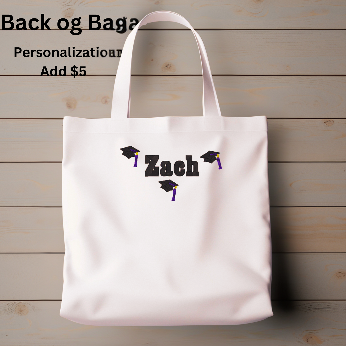 Personalized Embroidered Senior Canvas Bag Reusable Grocery Sack Custom Shopping Bag Canvas Book Tote Graduation Gift Birthday Present
