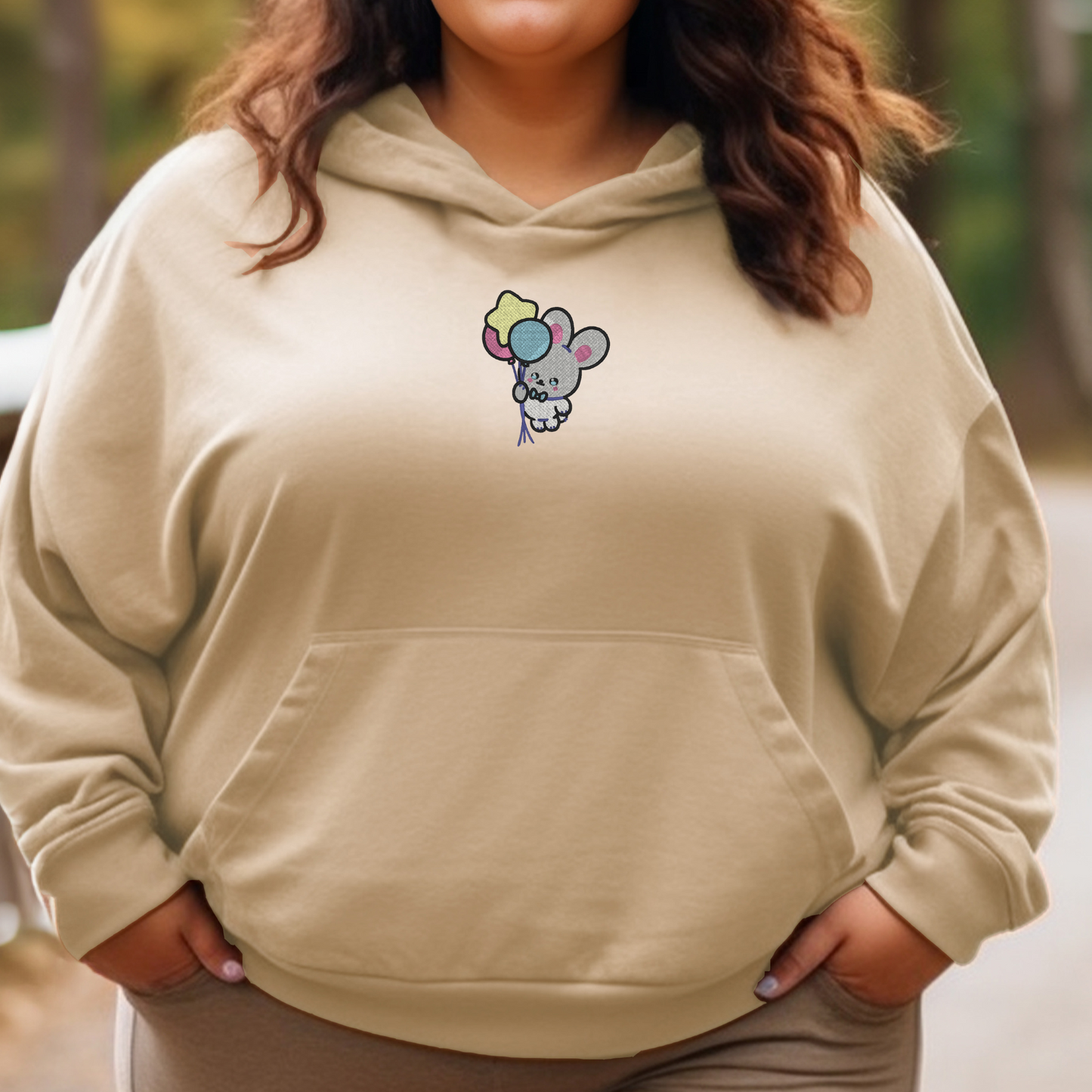Cute Bunny Embroidery Sweatshirt | Balloon Design Hoodie or Crewneck | Cozy Gildan | 11 Color Choices
