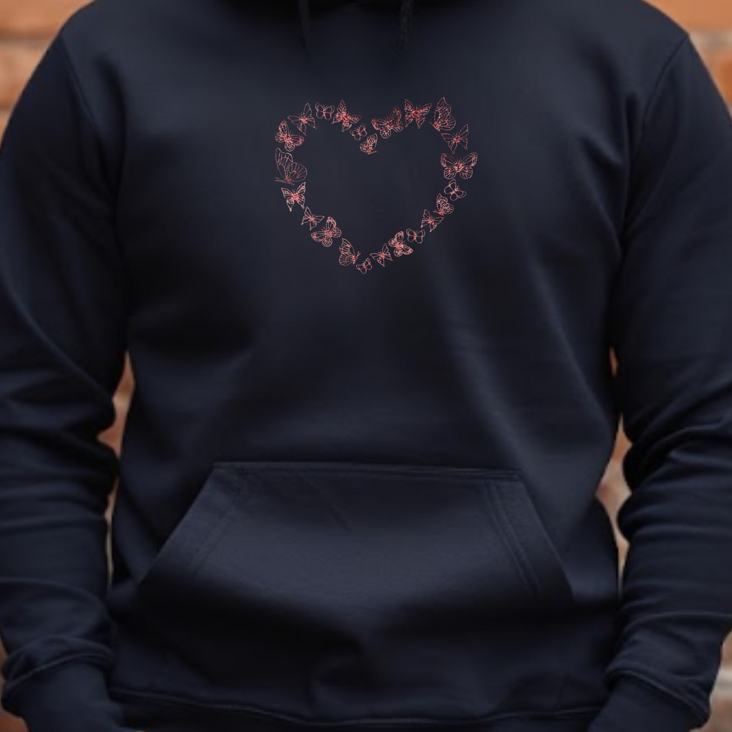 Embroidered Sweatshirt Butterfly Heart Mother's Day Gift Soft Comfy Mom Sweater Present Unisex Hoodie Custom Crewneck Sweatshirt