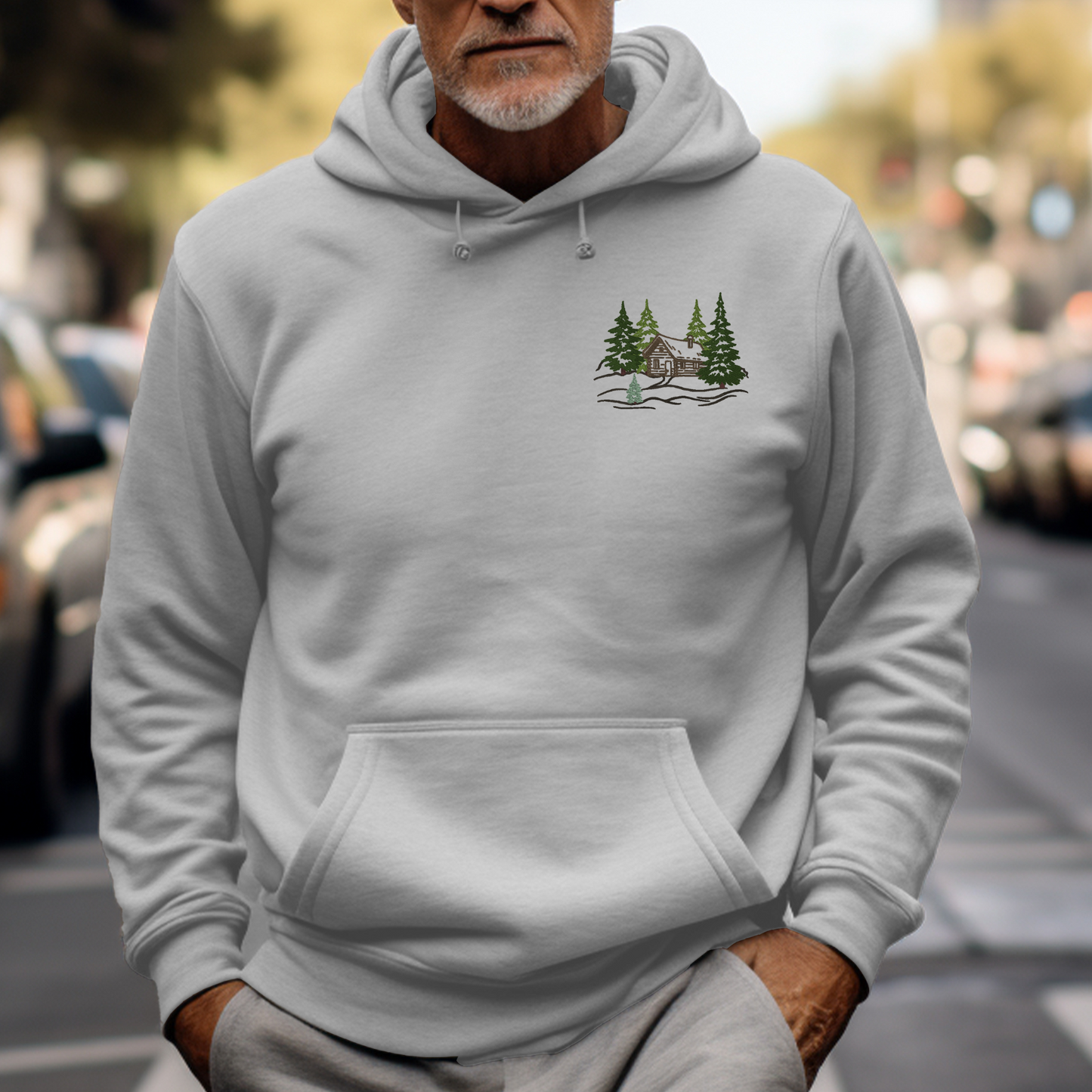 Embroidered Sweatshirt Cabin in the Woods Soft Comfy Sweater Gift Custom Unisex Hoodie Custom Crewneck Nature Lover Present