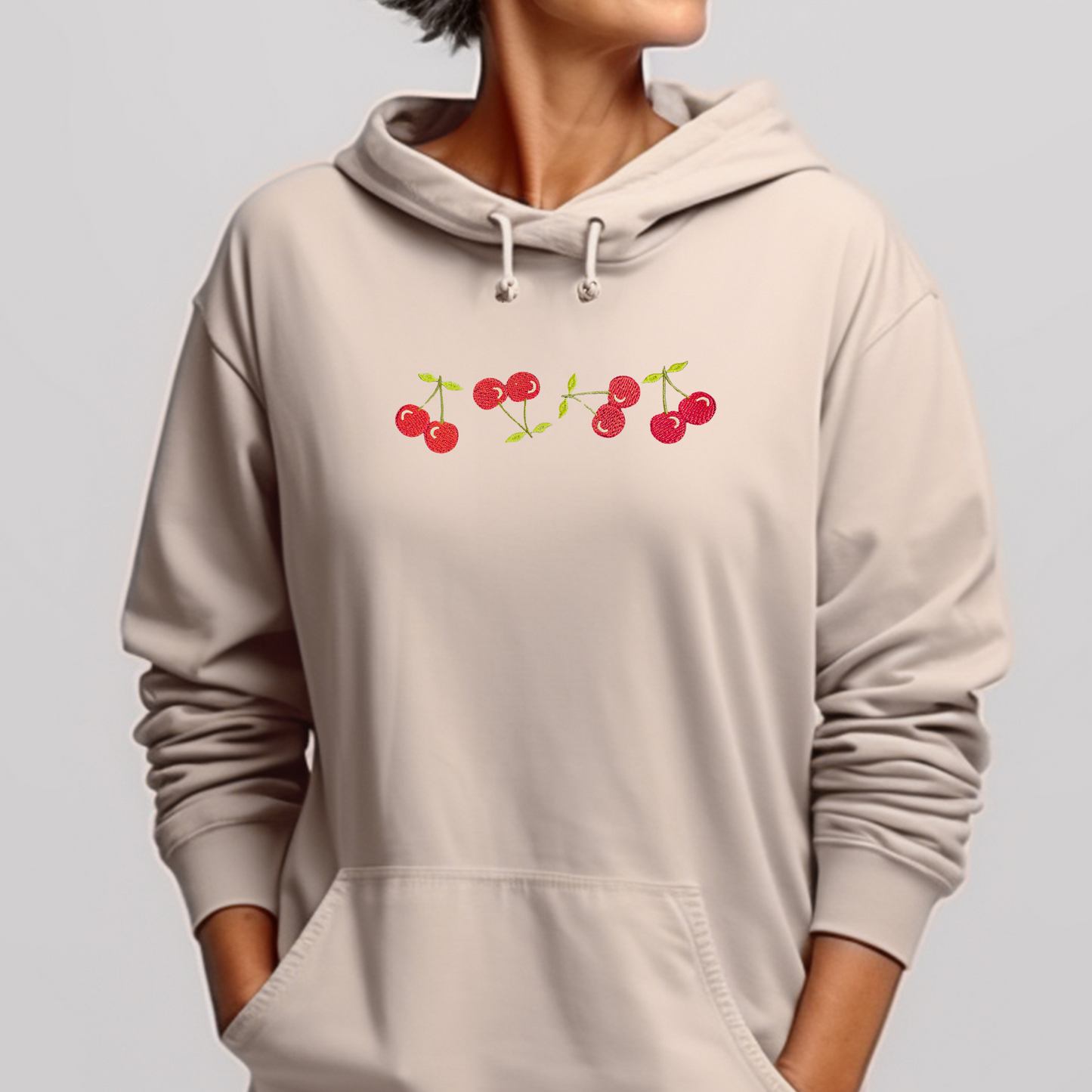 Embroidered Cherries Sweatshirt Mother's Day Sweater Gift Soft Comfy Pullover Present Unisex Hoodie Custom Crewneck