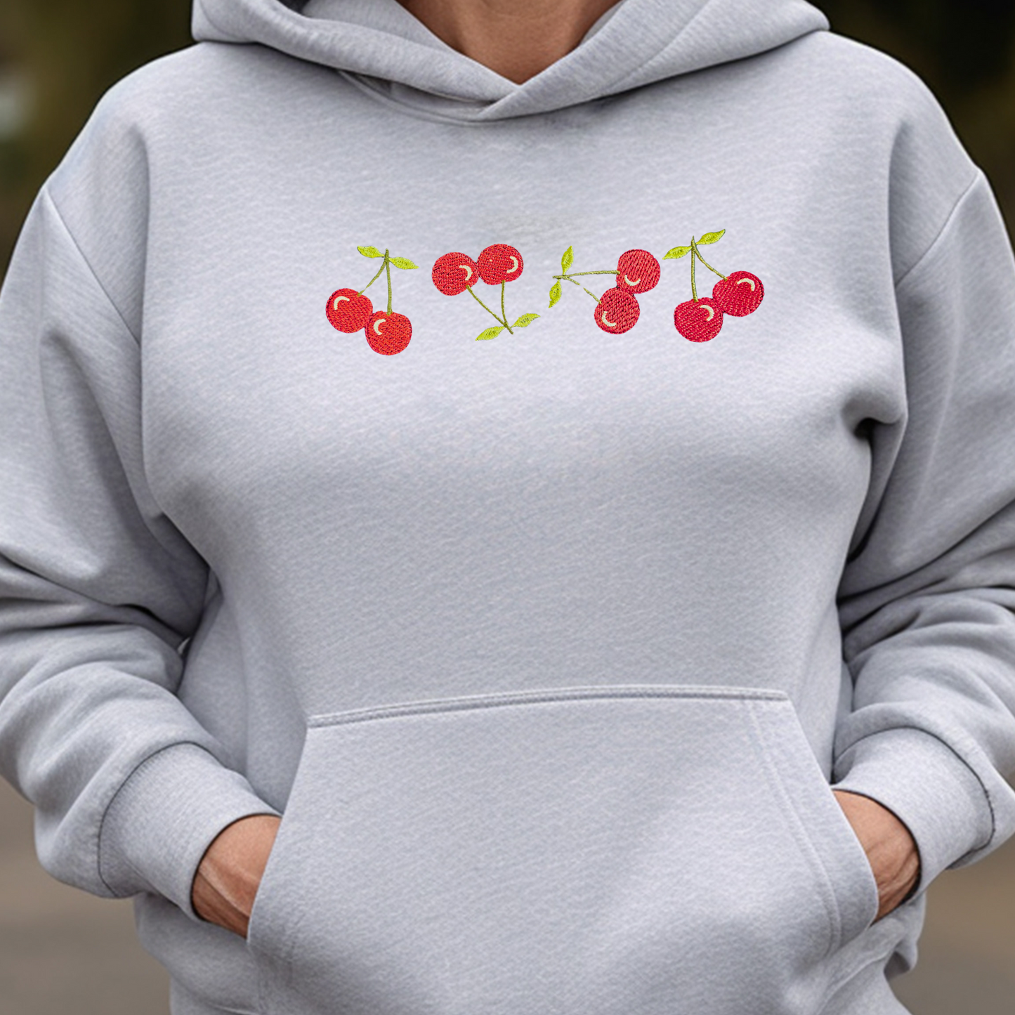 Embroidered Cherries Sweatshirt Mother's Day Sweater Gift Soft Comfy Pullover Present Unisex Hoodie Custom Crewneck