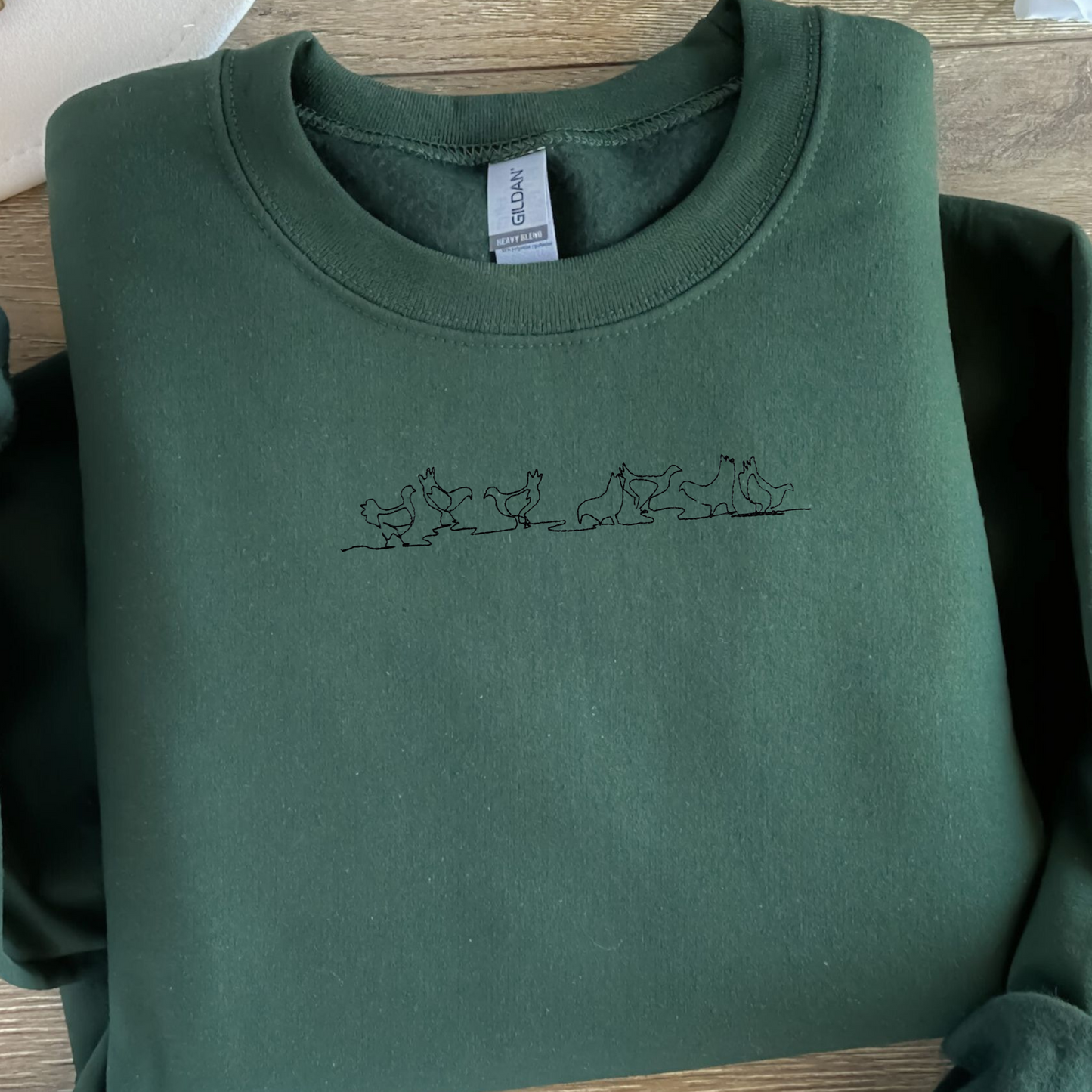 Embroidered Sweatshirt Chickens Womens Sweater Gift Comfy Pullover Unisex Hoodie Embroidered Custom Crewneck Sweatshirt for Mom