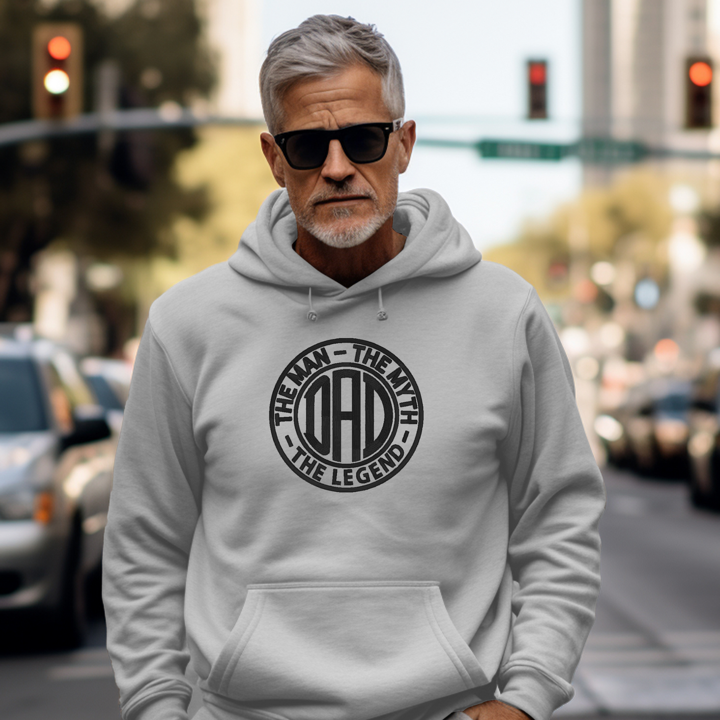 Embroidered Sweatshirt Dad the Man Father's Day Gift New Dad Present Sweater Unisex Hoodie Custom Crewneck Sweatshirt