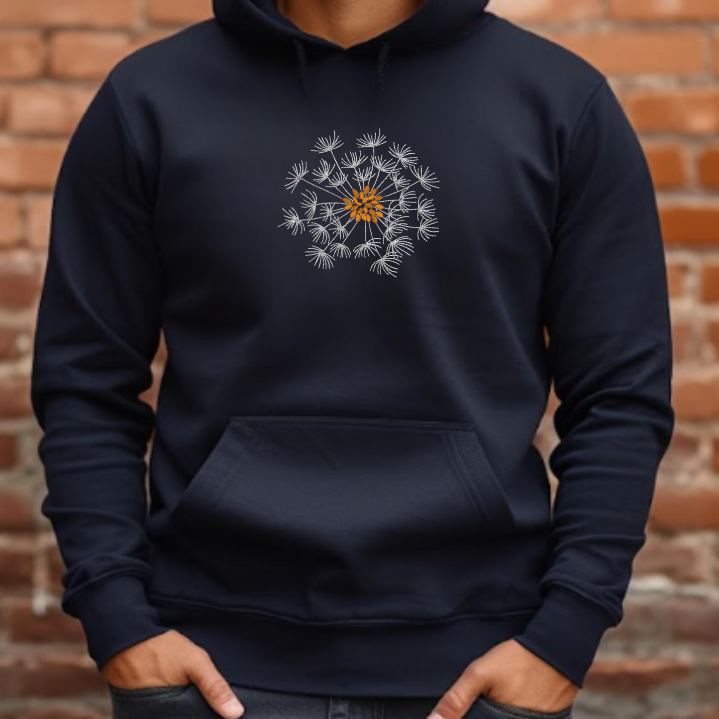 Embroidered Sweatshirt Dandelion Sweater Gift Comfy Womens Pullover Present Unisex Hoodie Embroidered Custom Crewneck Sweatshirt for Mom