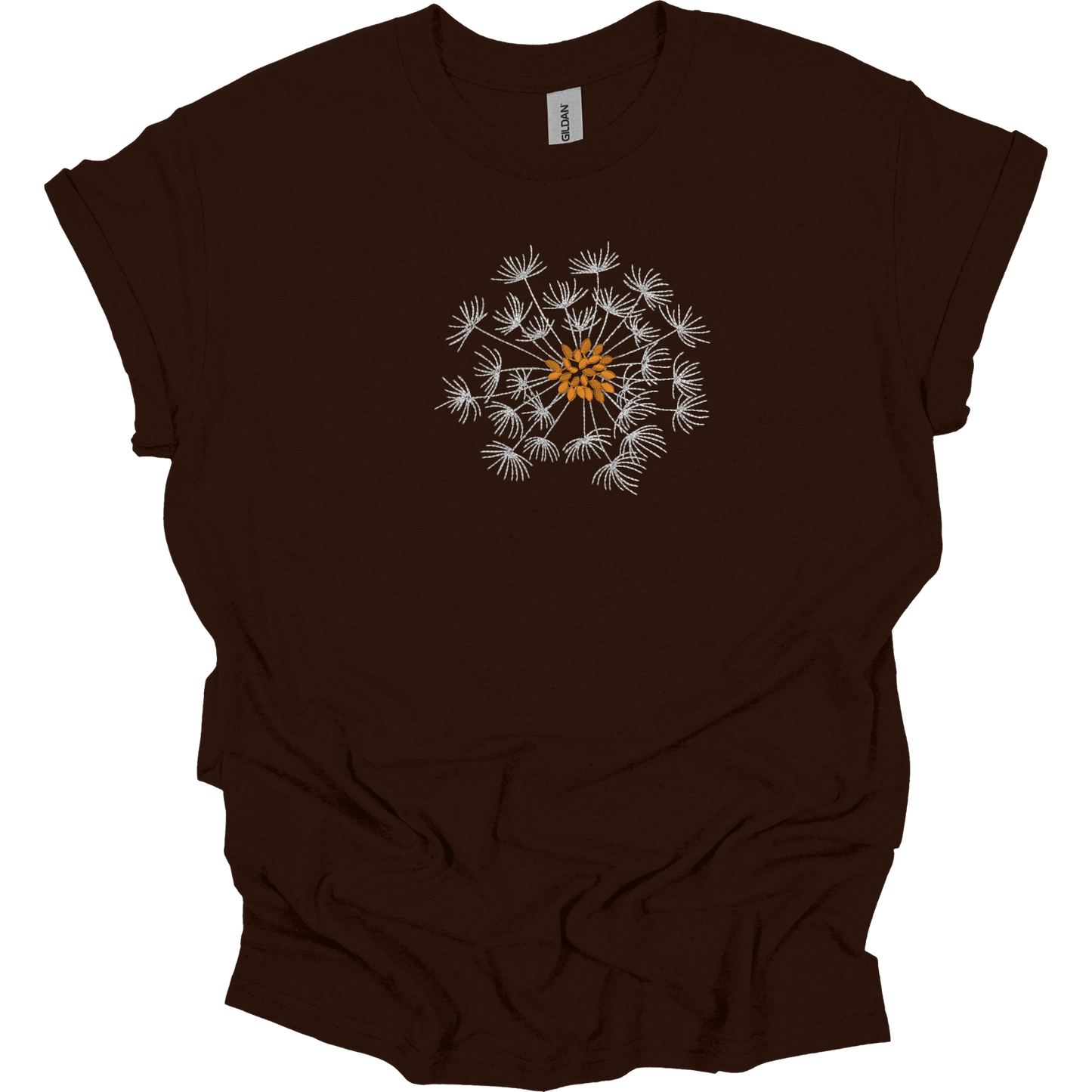 Embroidered Dandelion T-shirt Fun Mother's Day Shirt Gift Soft Comfy Pullover Tee Unisex Custom Crewneck Shirt