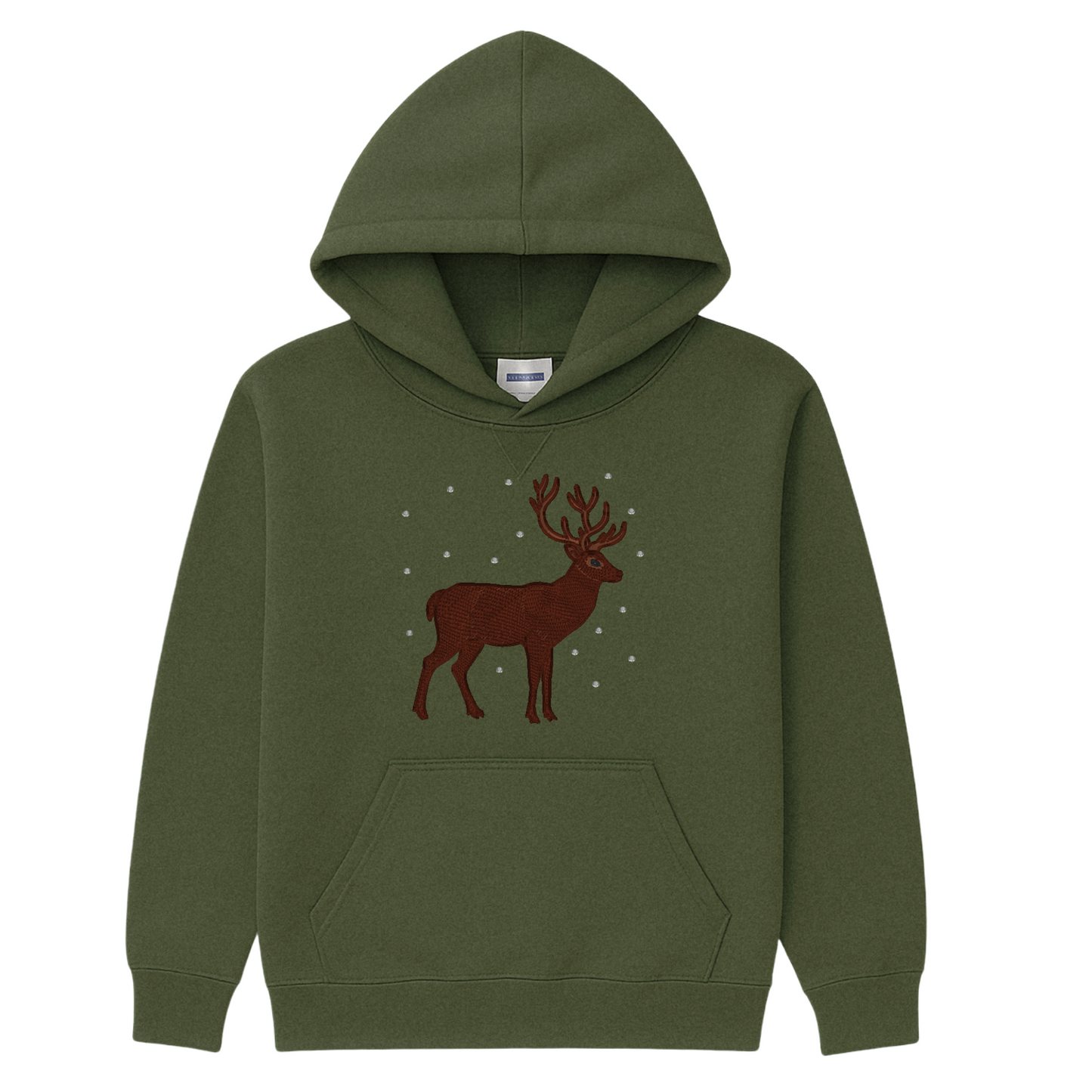 Deer Embroidered Sweatshirt | Winter Woodland Animal Crewneck or Hoodie | Gildan | Made to Order | 11 Colors Available