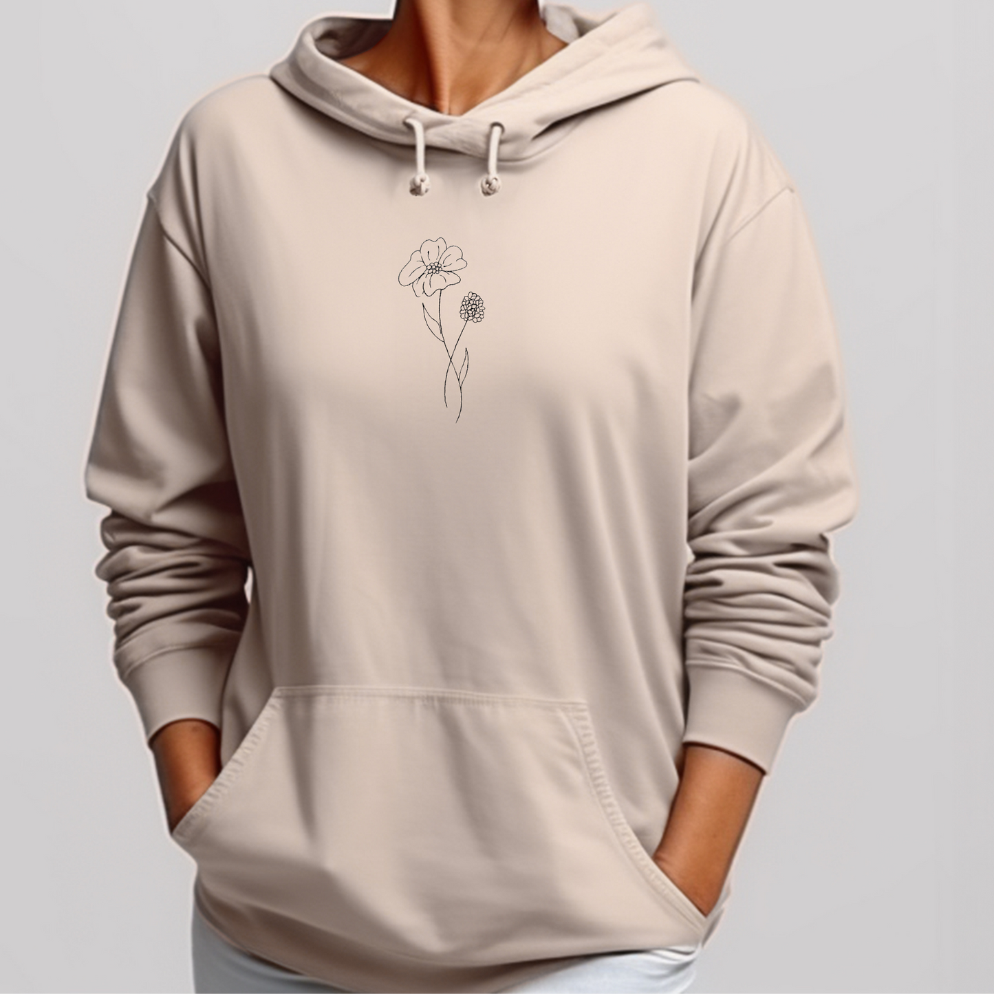 Embroidered Sweatshirt Flower Womens Sweater Gift Comfy Pullover Unisex Hoodie Embroidered Custom Crewneck Sweatshirt for Mom