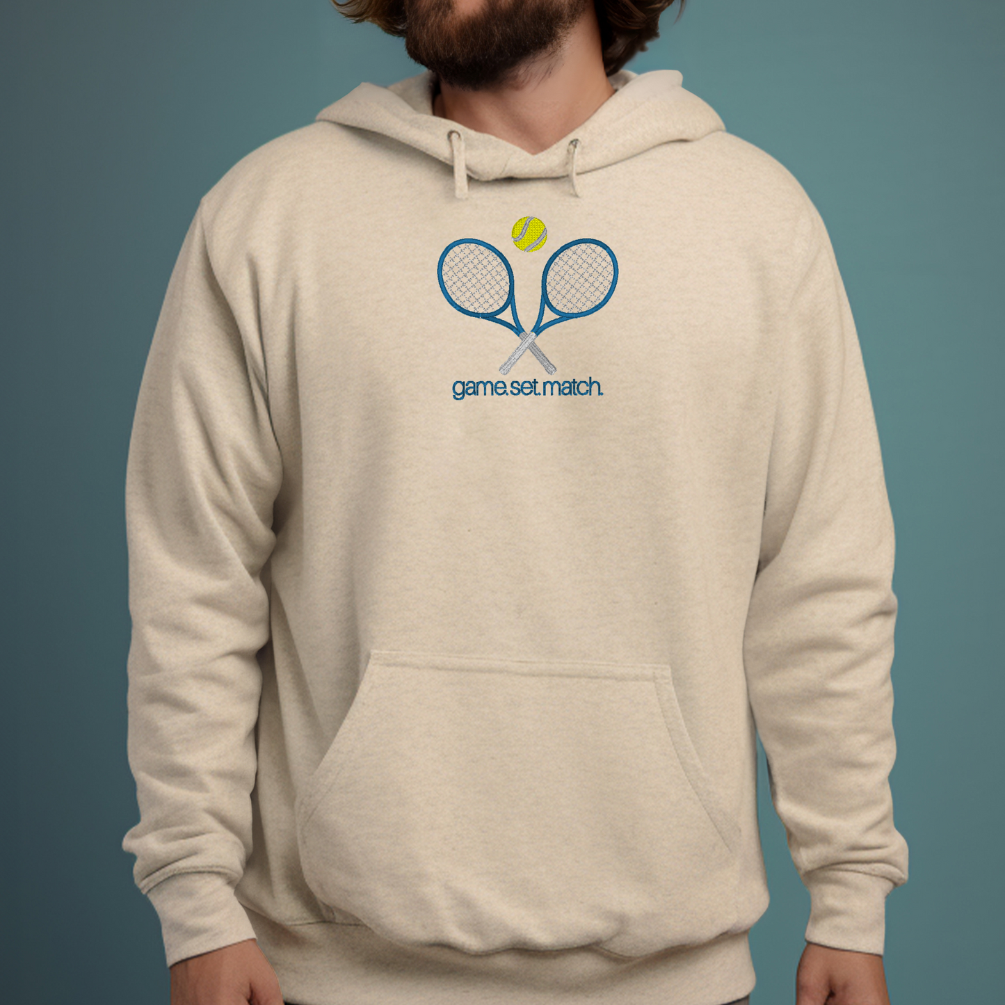 Embroidered Tennis Rackets Sweatshirt Sweater Gift for Women and Men Cute Comfy Pullover Present Unisex Hoodie Embroidered Custom Crewneck