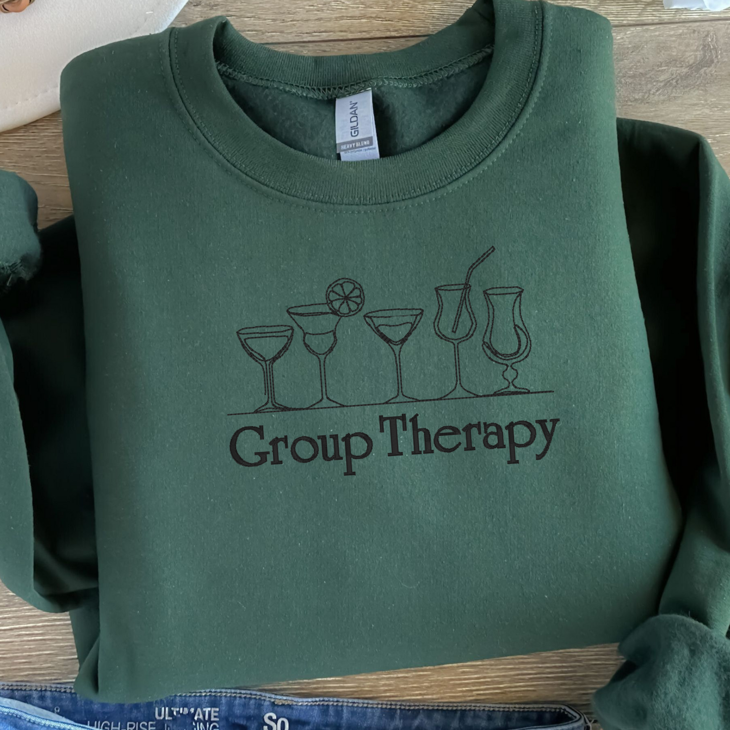Embroidered Sweatshirt Fun Womens Sweater Gift Comfy Pullover Unisex Hoodie Embroidered Custom Crewneck Sweatshirt for Mom