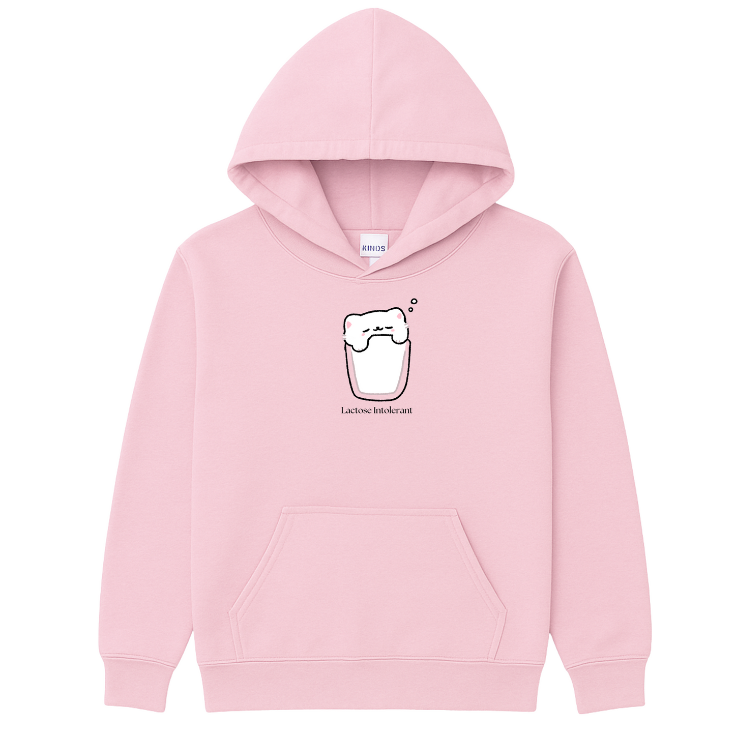 Lactose Intolerant Embroidered Sweatshirt | Cute Cat Glass of Milk | Gildan Hoodie or Crewneck | Made to Order | 11 Colors Available