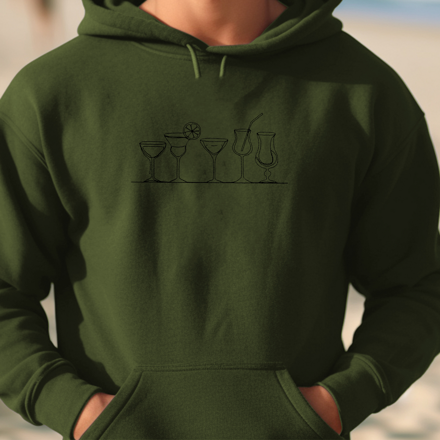 Embroidered Sweatshirt Cocktail Womens Sweater Gift Comfy Pullover Unisex Hoodie Embroidered Custom Crewneck Sweatshirt for Mom