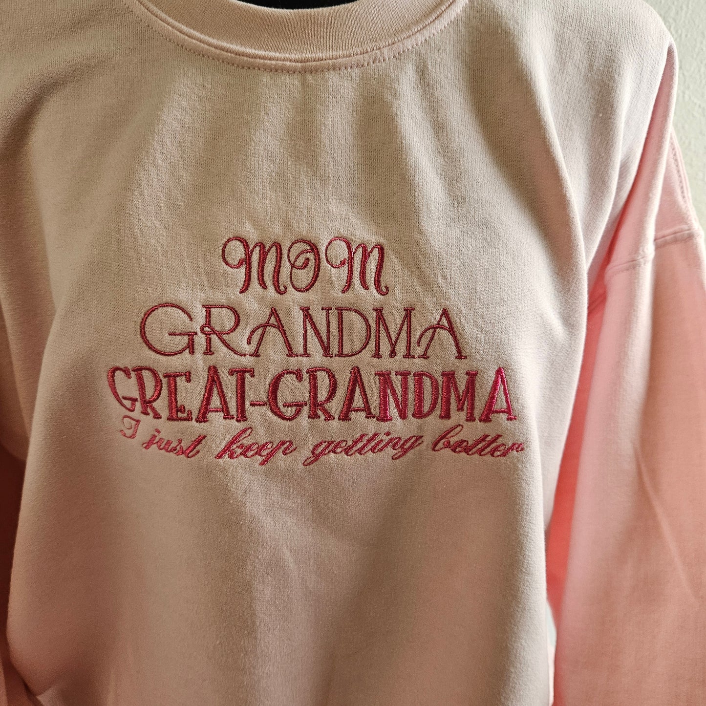 Embroidered Sweatshirt Mom Grandma Great Grandma Fun Sweater Mother's Day Gift Soft Comfy Sweater Present Unisex Hoodie Custom Crewneck