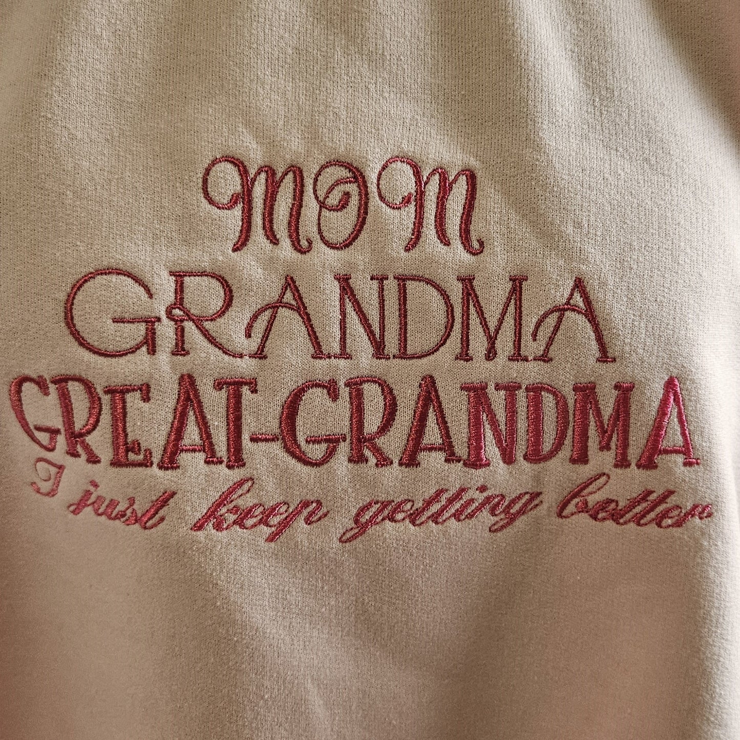 Embroidered Sweatshirt Mom Grandma Great Grandma Fun Sweater Mother's Day Gift Soft Comfy Sweater Present Unisex Hoodie Custom Crewneck