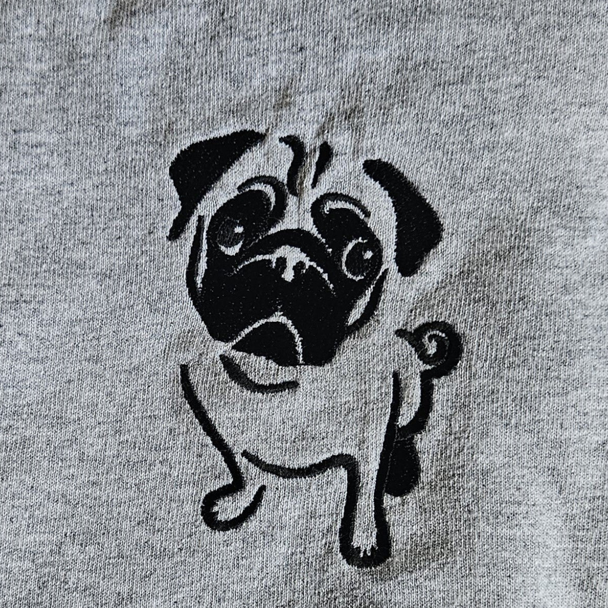 Embroidered Pug Sweatshirt Womens Shirt Gift Unisex Comfy Pullover Crewneck Present Embroidered Custom Hoodie Gift for Dog Lover
