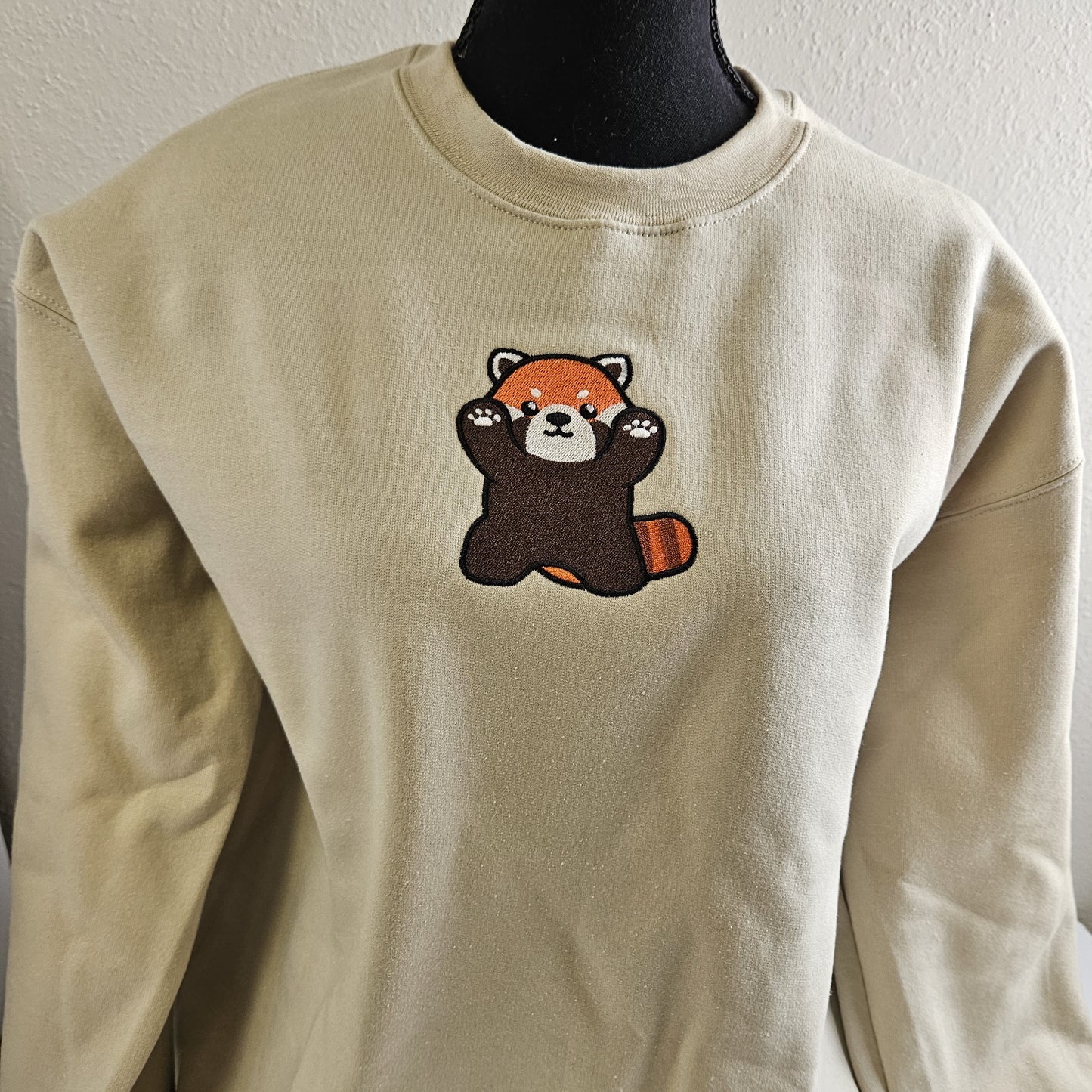 Embroidered Sweatshirt Red Panda Sweater Comfy Gift Women's and Men's Pullover Present Unisex Hoodie Animal Lovers Custom Crewneck