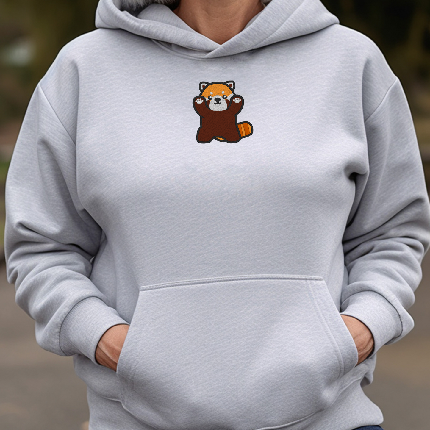Embroidered Sweatshirt Red Panda Sweater Comfy Gift Women's and Men's Pullover Present Unisex Hoodie Animal Lovers Custom Crewneck