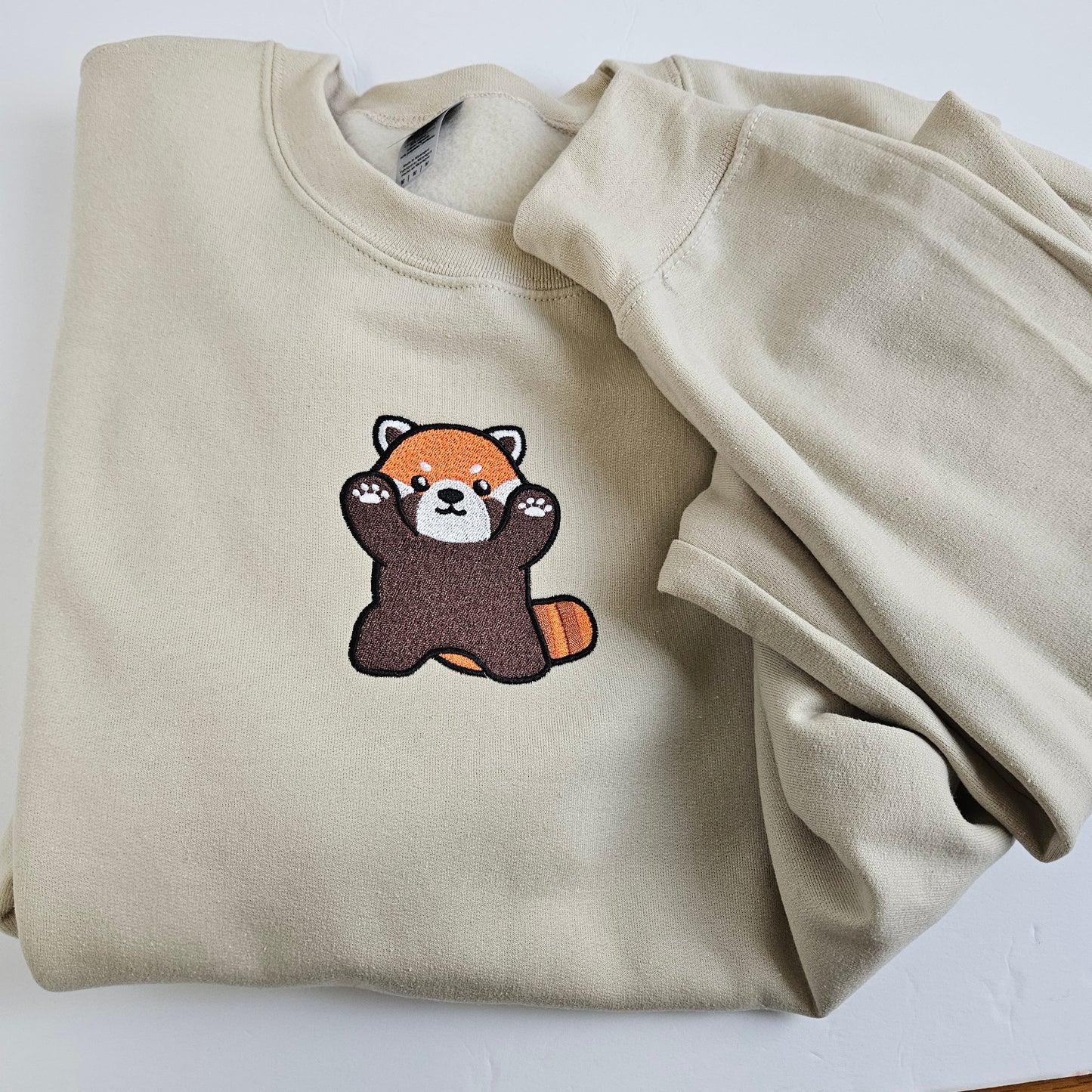 Embroidered Sweatshirt Red Panda Sweater Comfy Gift Women's and Men's Pullover Present Unisex Hoodie Animal Lovers Custom Crewneck