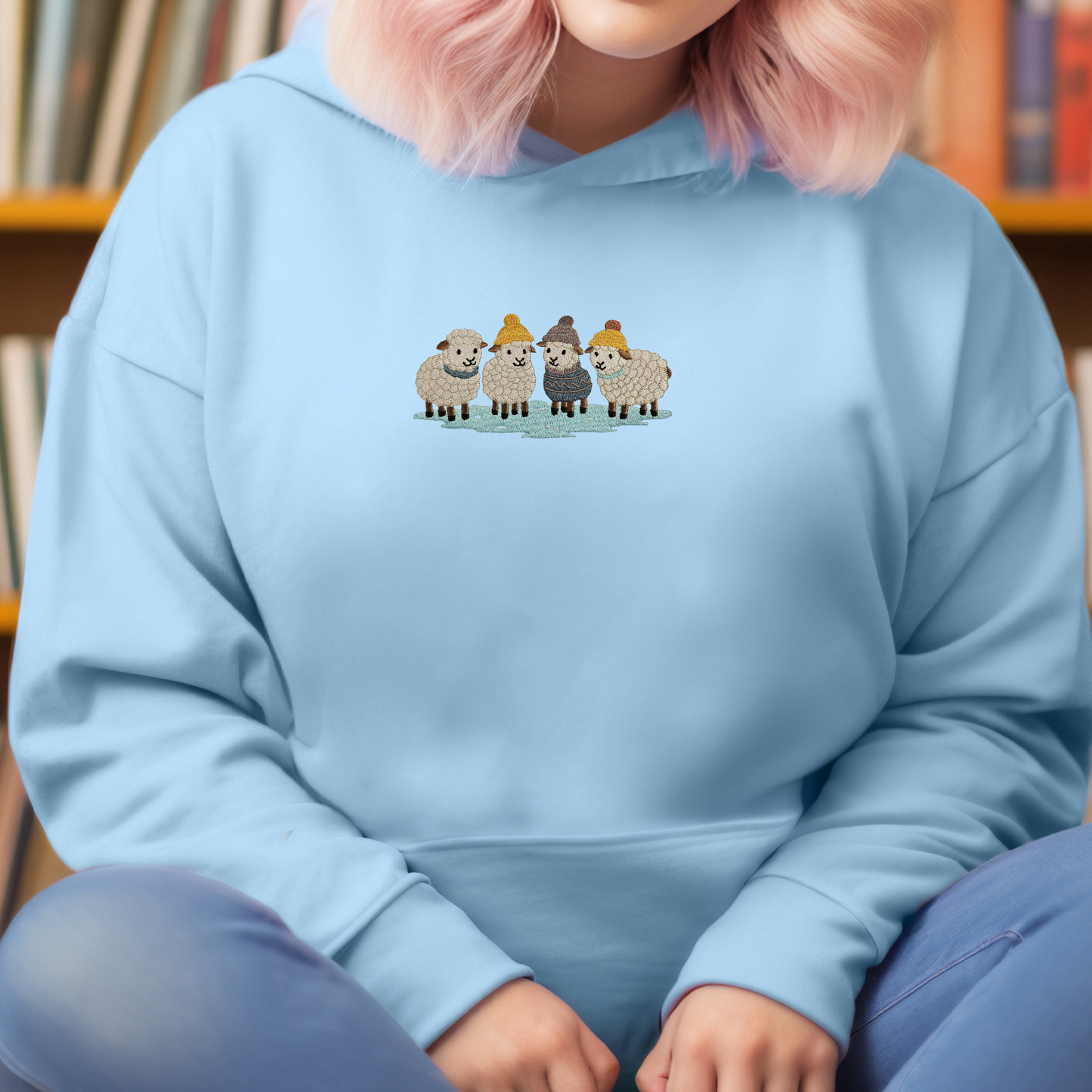 Cute Sheep Embroidered Sweatshirt | Cozy Farm Animal Hoodie or Crewneck | Gildan | Made to Order | 11 Colors Available