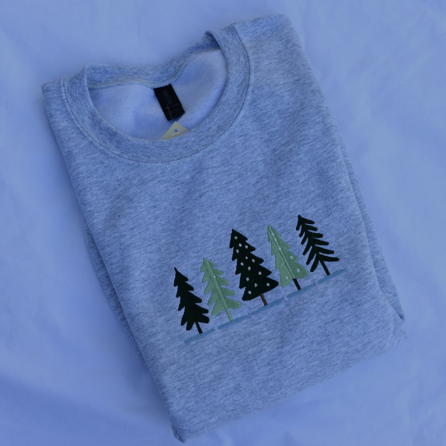 Pine Trees Embroidered Sweatshirt | Winter Forest Hoodie or Crewneck | Gildan | Made to Order | 11 Colors Available