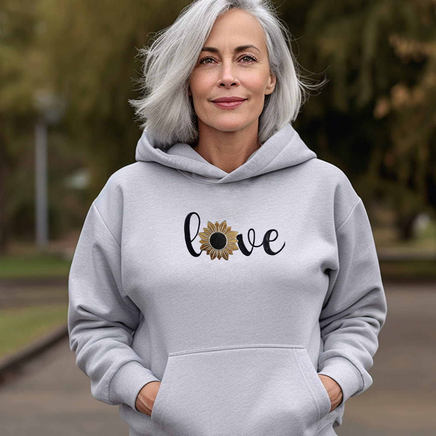 Embroidered Sweatshirt Sunflower Love Fun Mother's Day Gift Soft Comfy Sweater Present Unisex Hoodie Custom Crewneck Nature Lovers Gift