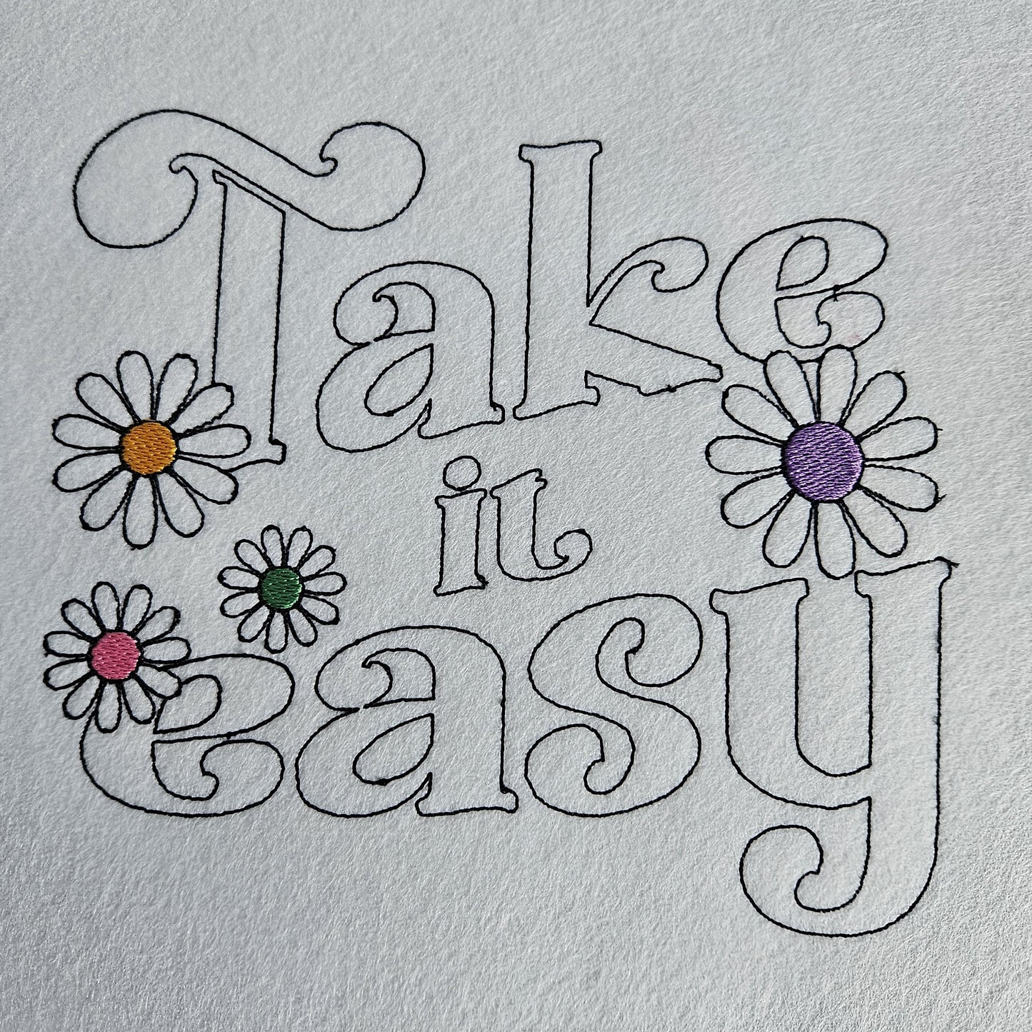 Embroidered Sweatshirt Take it Easy Womens Shirt Gift Unisex Comfy Pullover Crewneck Present Embroidered Custom Hoodie