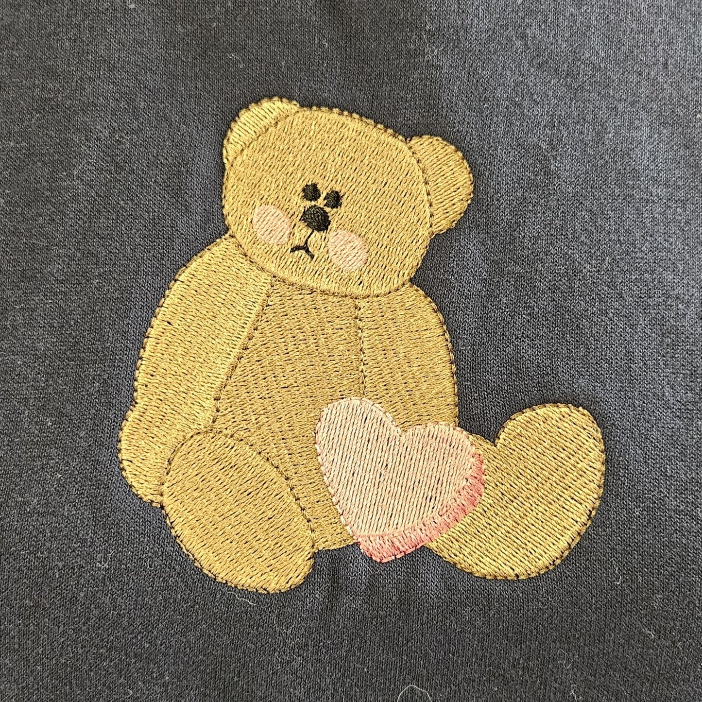 Embroidered Sweatshirt Teddy bear with Heart Sweater Comfy Gift Women's and Men's Pullover Present Unisex Hoodie Custom Crewneck