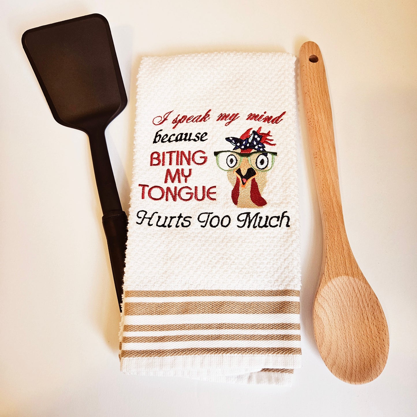 Embroidered Kitchen Towel Humor Chicken Towel Thank You Gift Home Décor Cloth Custom Tea Towel Chicken Kitchen Towels