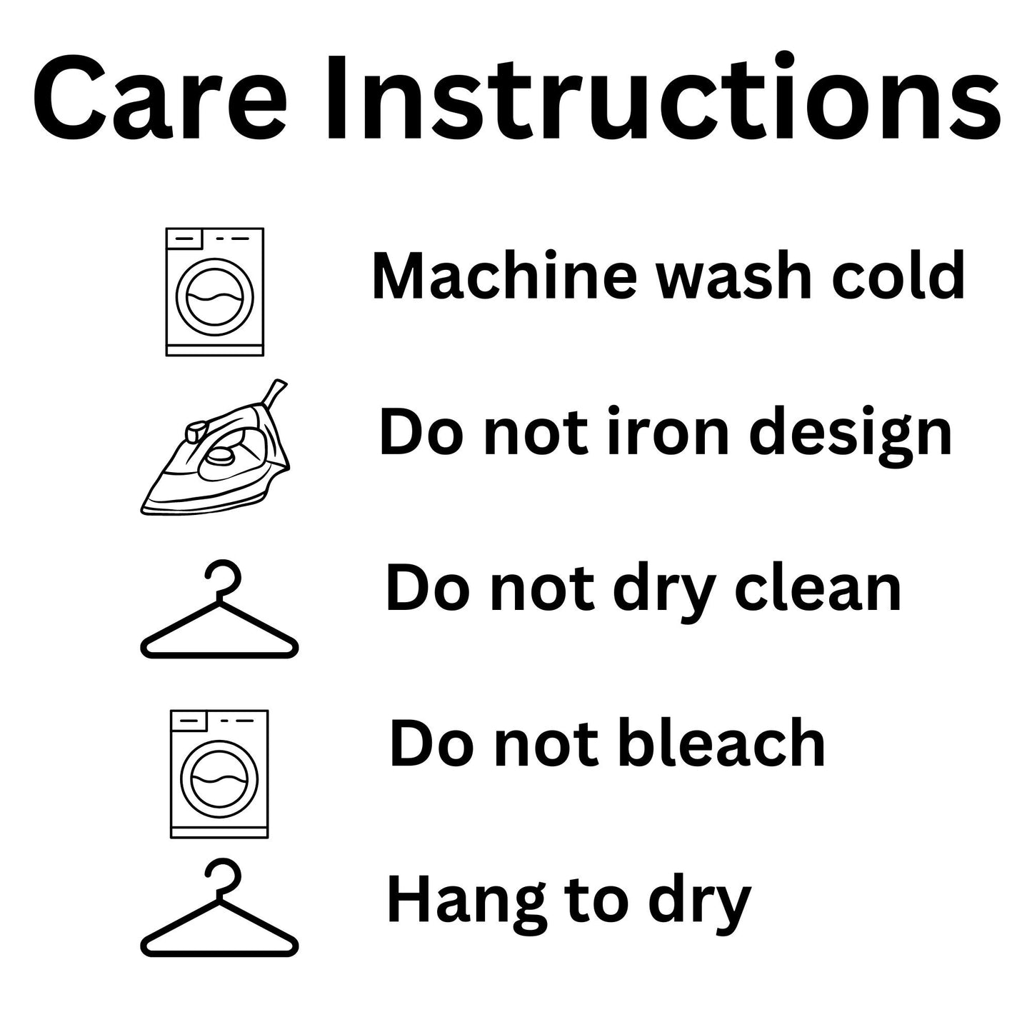 Care instructions for embroidery