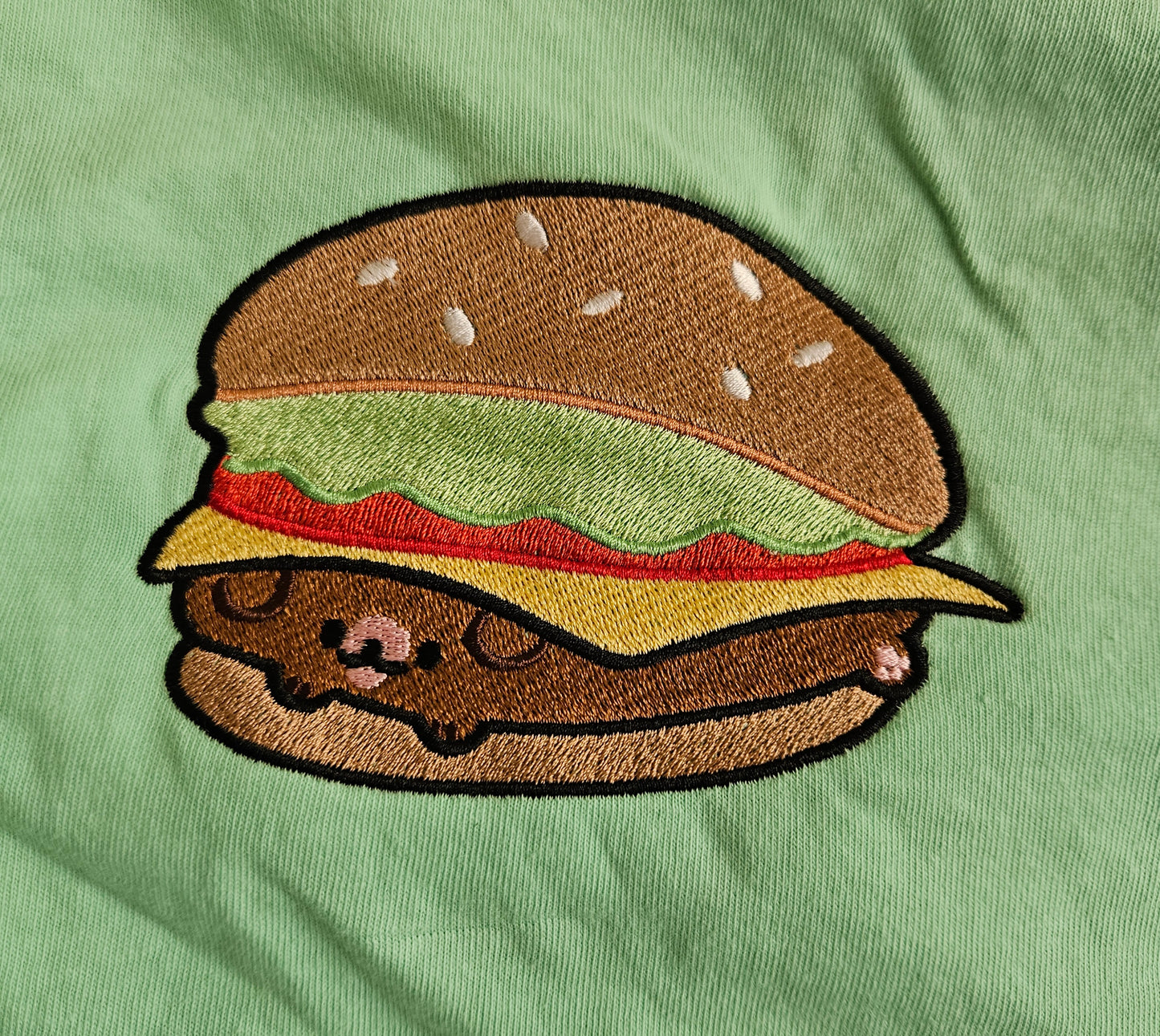Hamburger Dog Embroidered Hoodie or Crewneck | Funny Dog Lover Sweatshirt | Cute Pet Hamburger Pullover | Gildan | 11 Colors