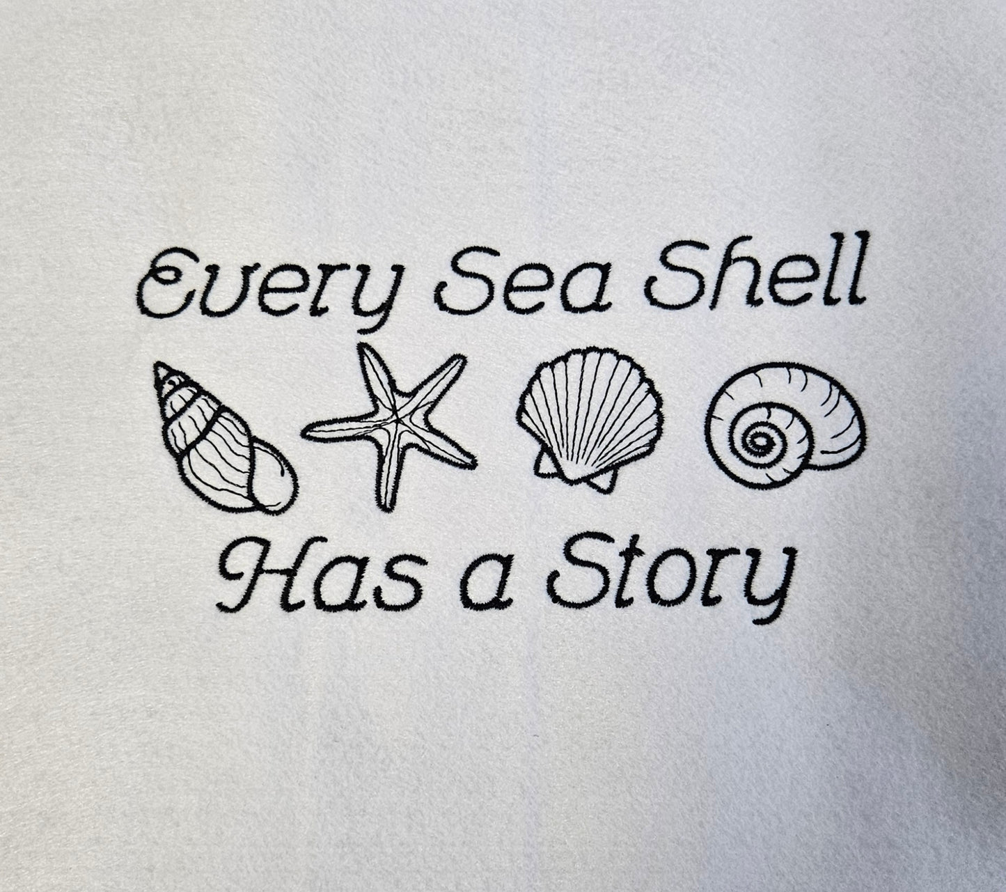 Every Sea Shell Has a Story Embroidered Sweatshirt | Beach Quote Hoodie or Crewneck | Gildan | Made to Order | 11 Colors Available
