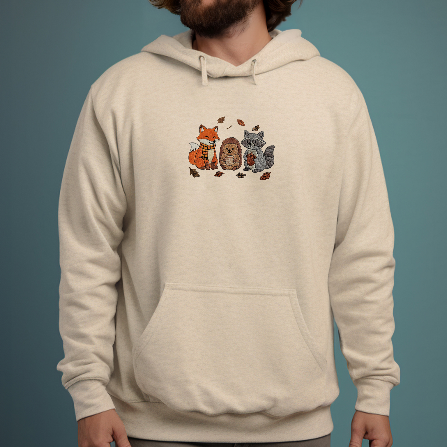 Embroidered Fall Sweatshirt | Woodland Animals Hoodie or Crewneck | Custom Cozy Autumn Embroidery