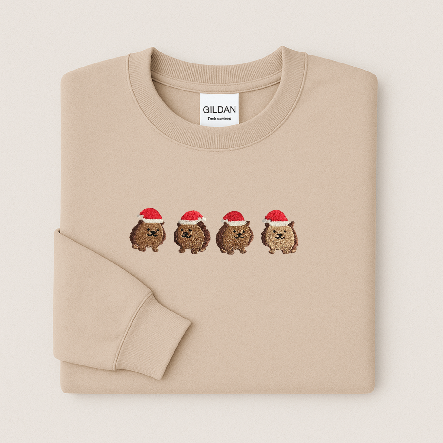 Embroidered Holiday Hedgehog Sweatshirt | Cute Christmas Design | Made to Order