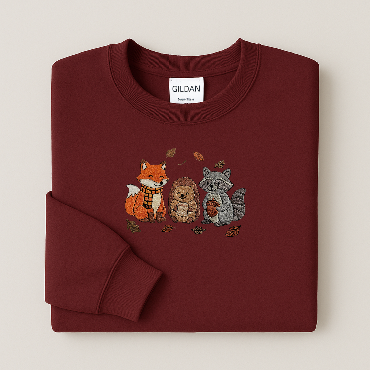 Embroidered Fall Sweatshirt | Woodland Animals Hoodie or Crewneck | Custom Cozy Autumn Embroidery