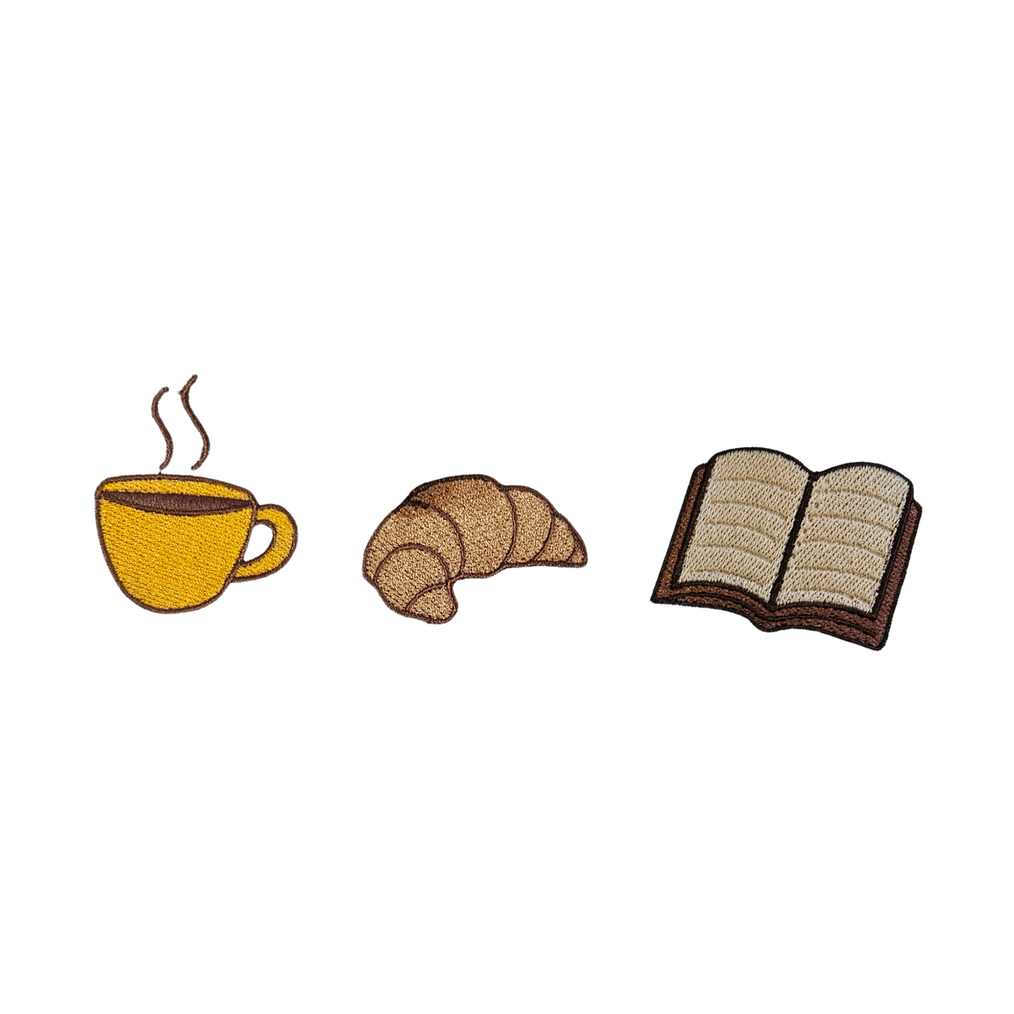 Book Lover Embroidered Sweatshirt | Coffee & Croissant Design | 11 Color Options
