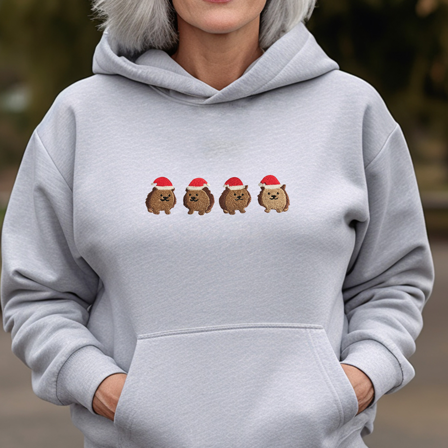 Embroidered Holiday Hedgehog Sweatshirt | Cute Christmas Design | Made to Order