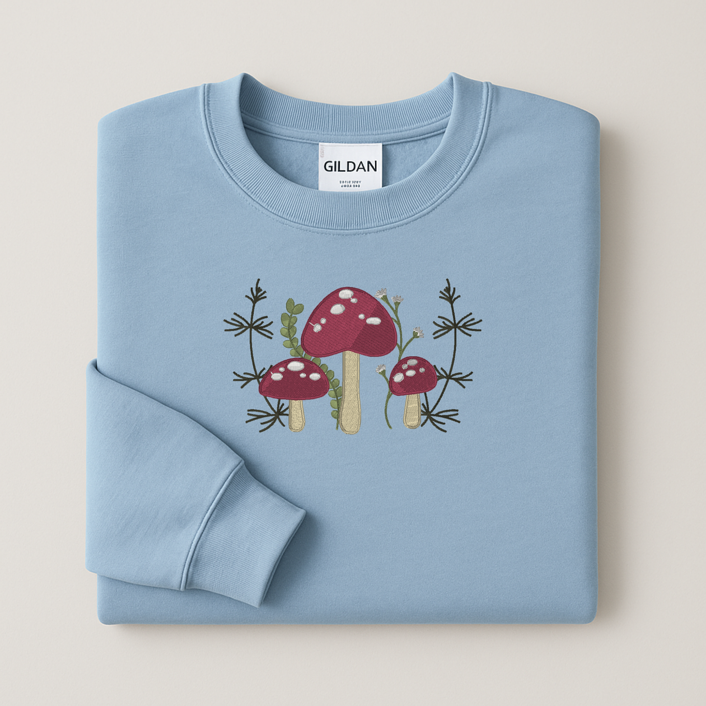 Cottagecore Mushroom Crewneck | Cozy Forest Embroidered Sweatshirt | 11 Colors