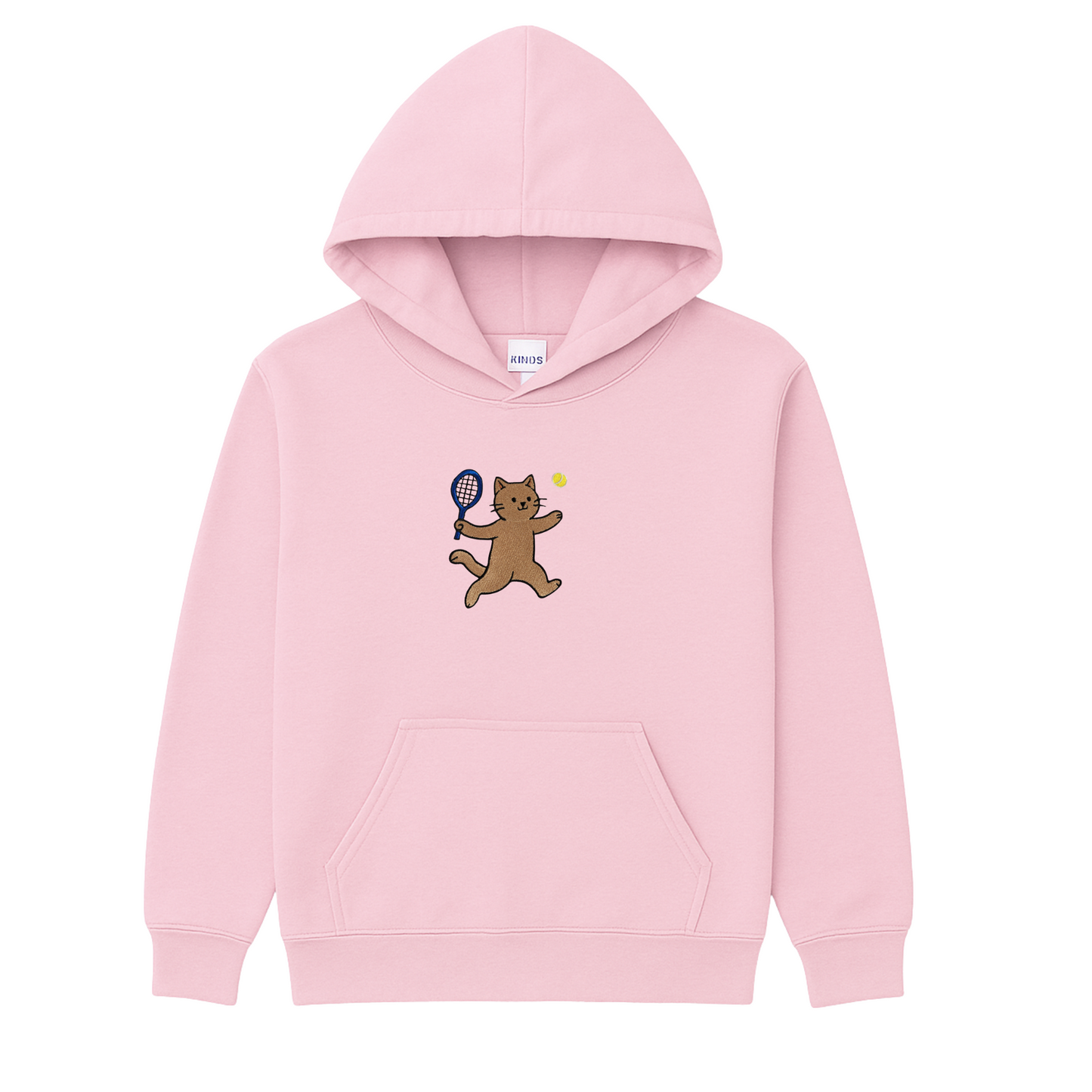 Cat Playing Tennis Embroidered Sweatshirt | Cute Cat Hoodie or Crewneck | 10 Color Options