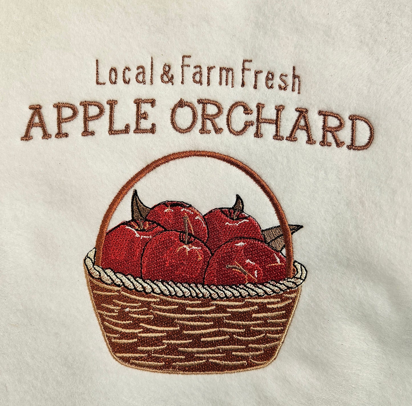 Embroidered Apple Orchard Sweatshirt | Fall Crewneck or Hoodie | Farm Fresh Autumn Basket Embroidery | Made to Order