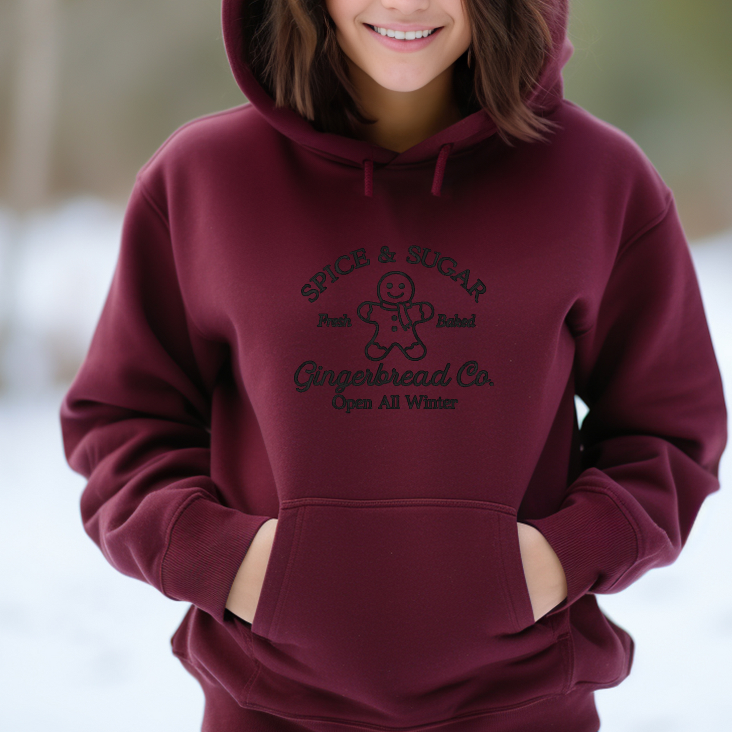 Gingerbread Co. Embroidered Sweatshirt | Spice & Sugar Holiday Crewneck or Hoodie | Gildan | Made to Order | 11 Colors Available