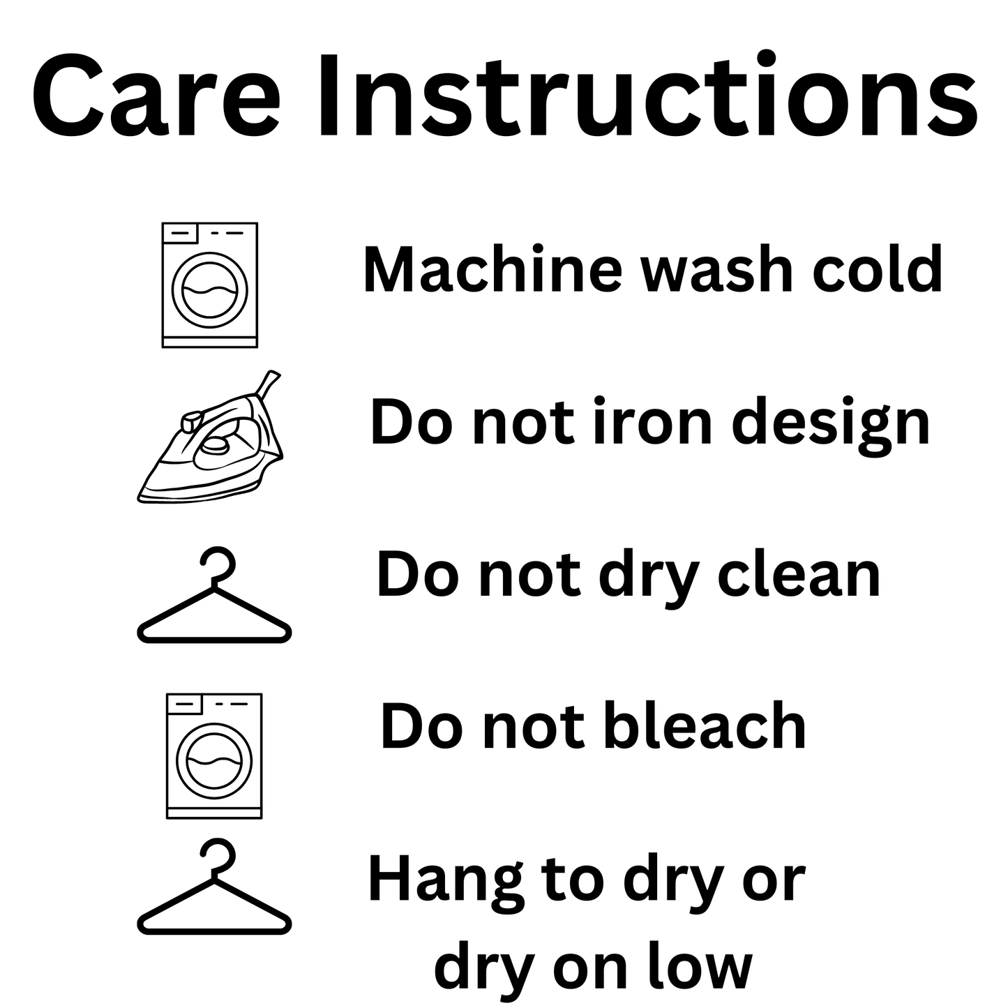 Embroidery care instructions