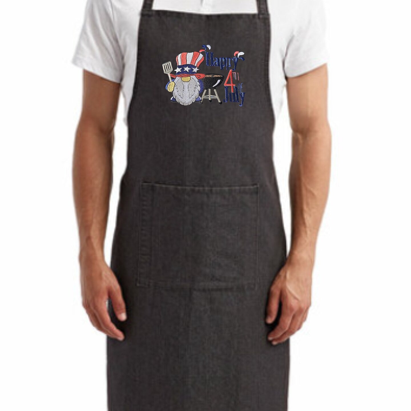 Custom Embroidered Apron Cute and Funny Kitchen Apron Gift for Cook Fourth of July Apron Independence Day Apron